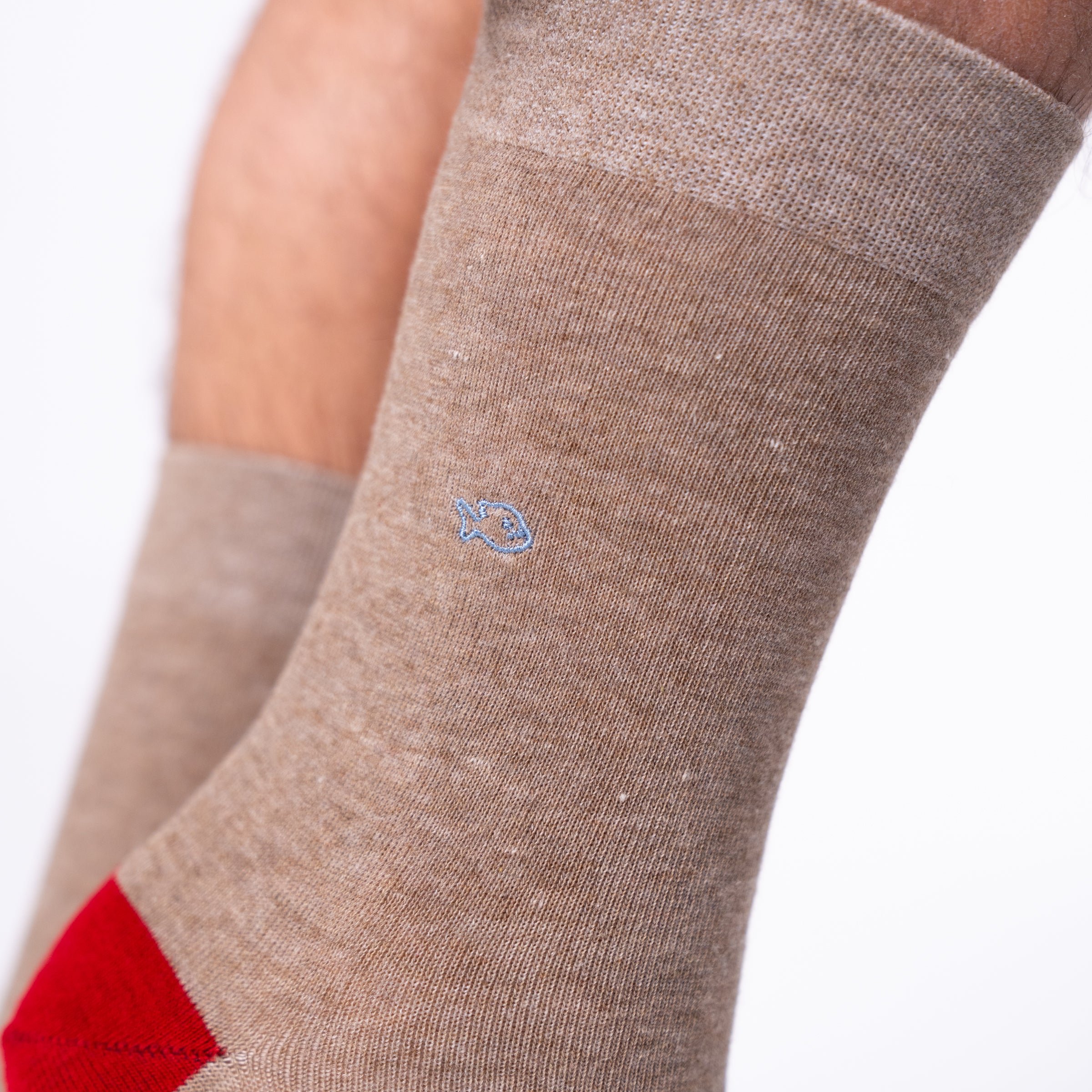 Solid combed cotton socks BILLYBELT Brown