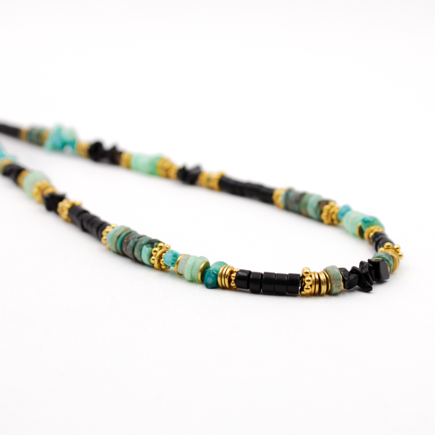 Heishi and Crunch Necklace - Alba L'ATELIER DES DAMES Golden