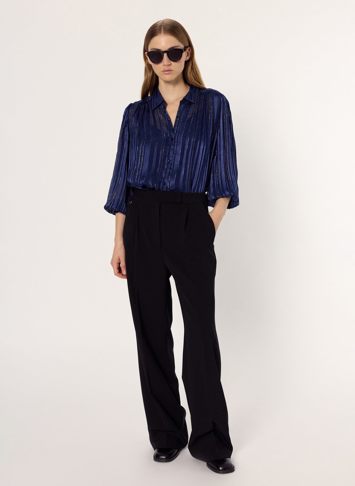 Blouse col classique à rayures GERARD DAREL Bleu