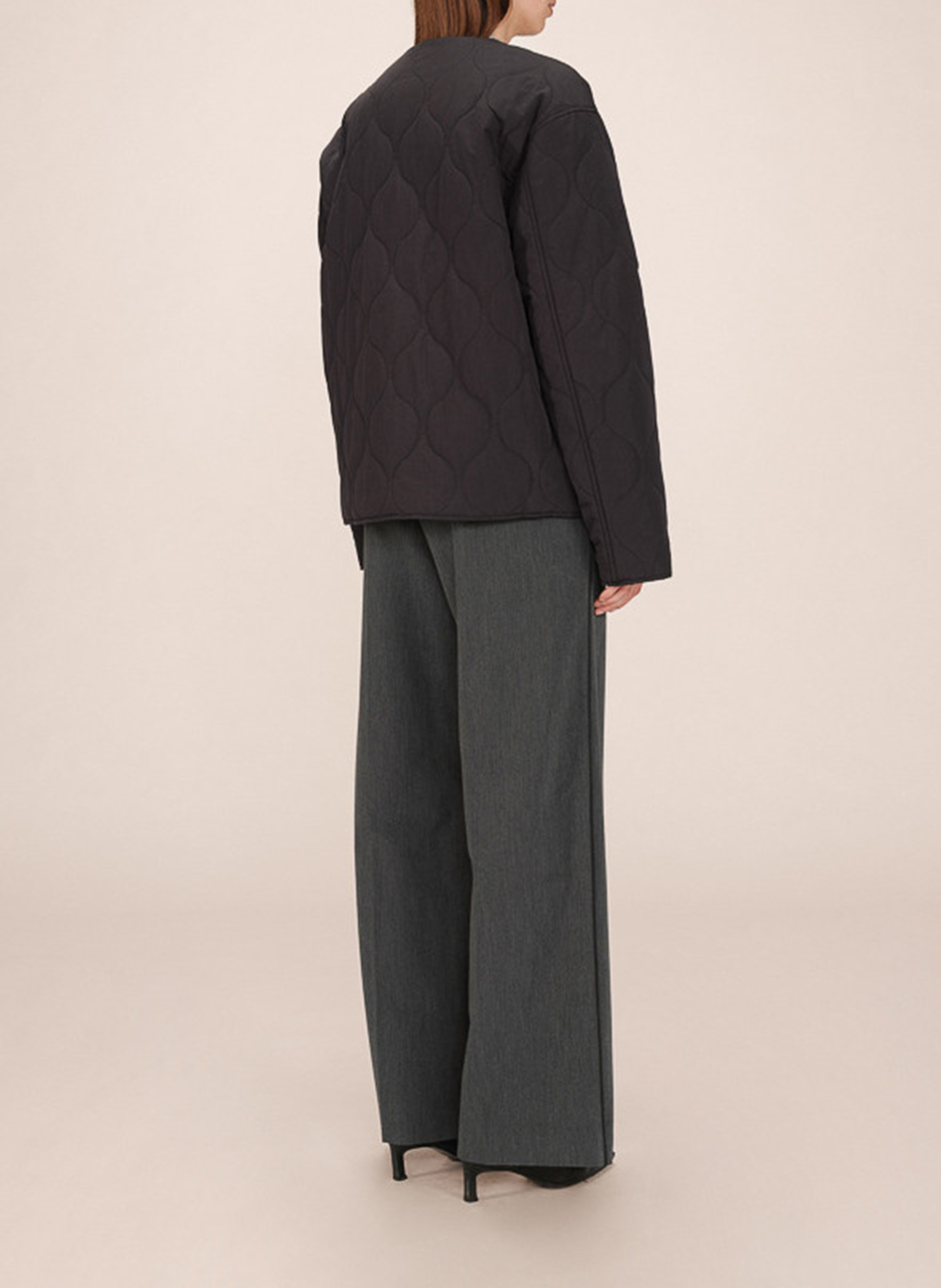 Doudoune col v  GRACE ET MILA Noir