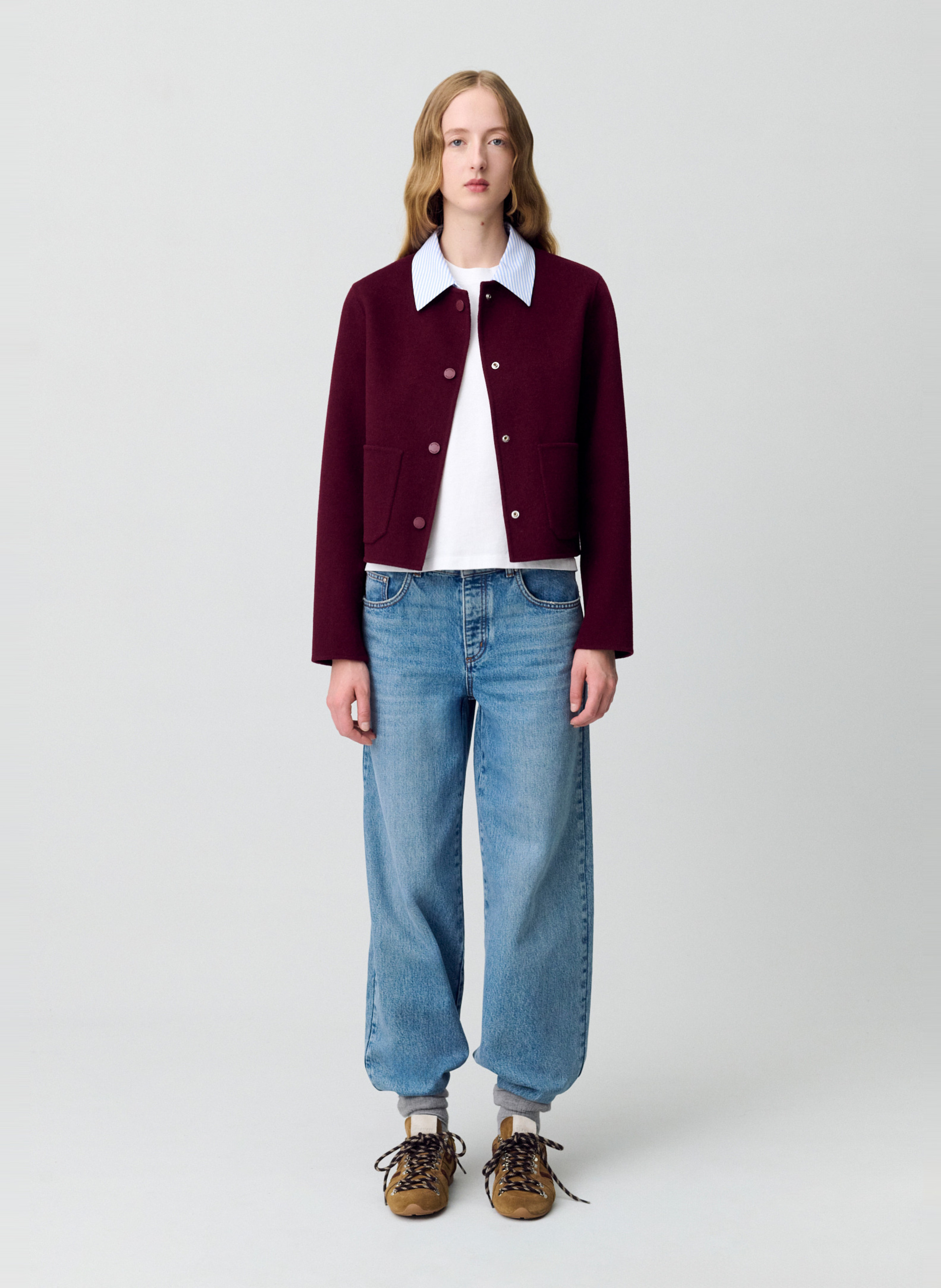 Veste col classique en laine CLAUDIE PIERLOT Rouge