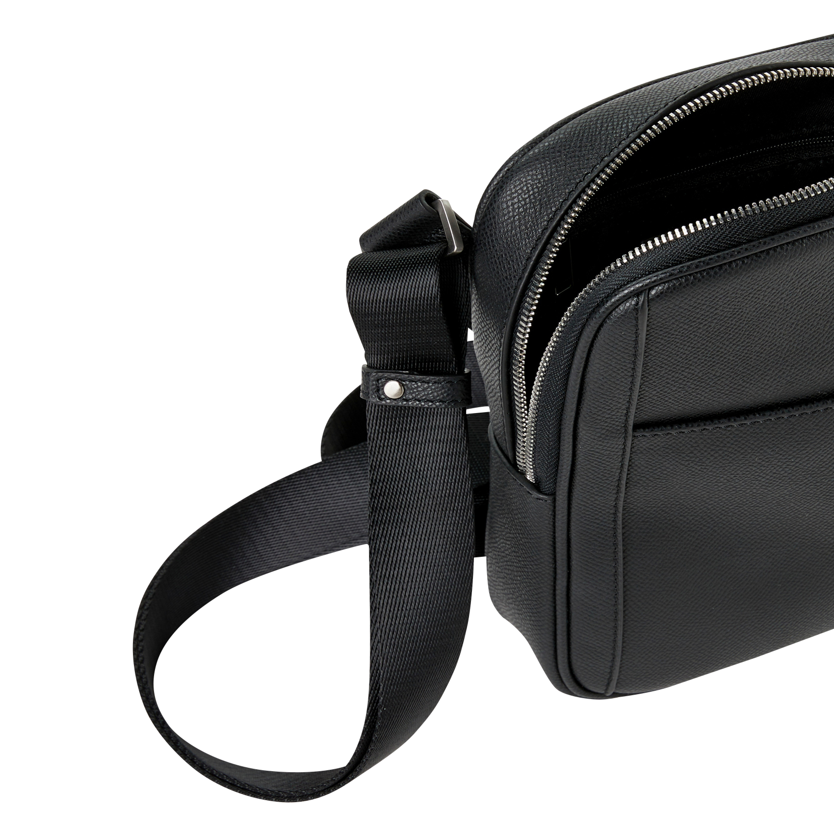 Schultertasche aus genarbtem Leder SAISON 1865 Schwarz