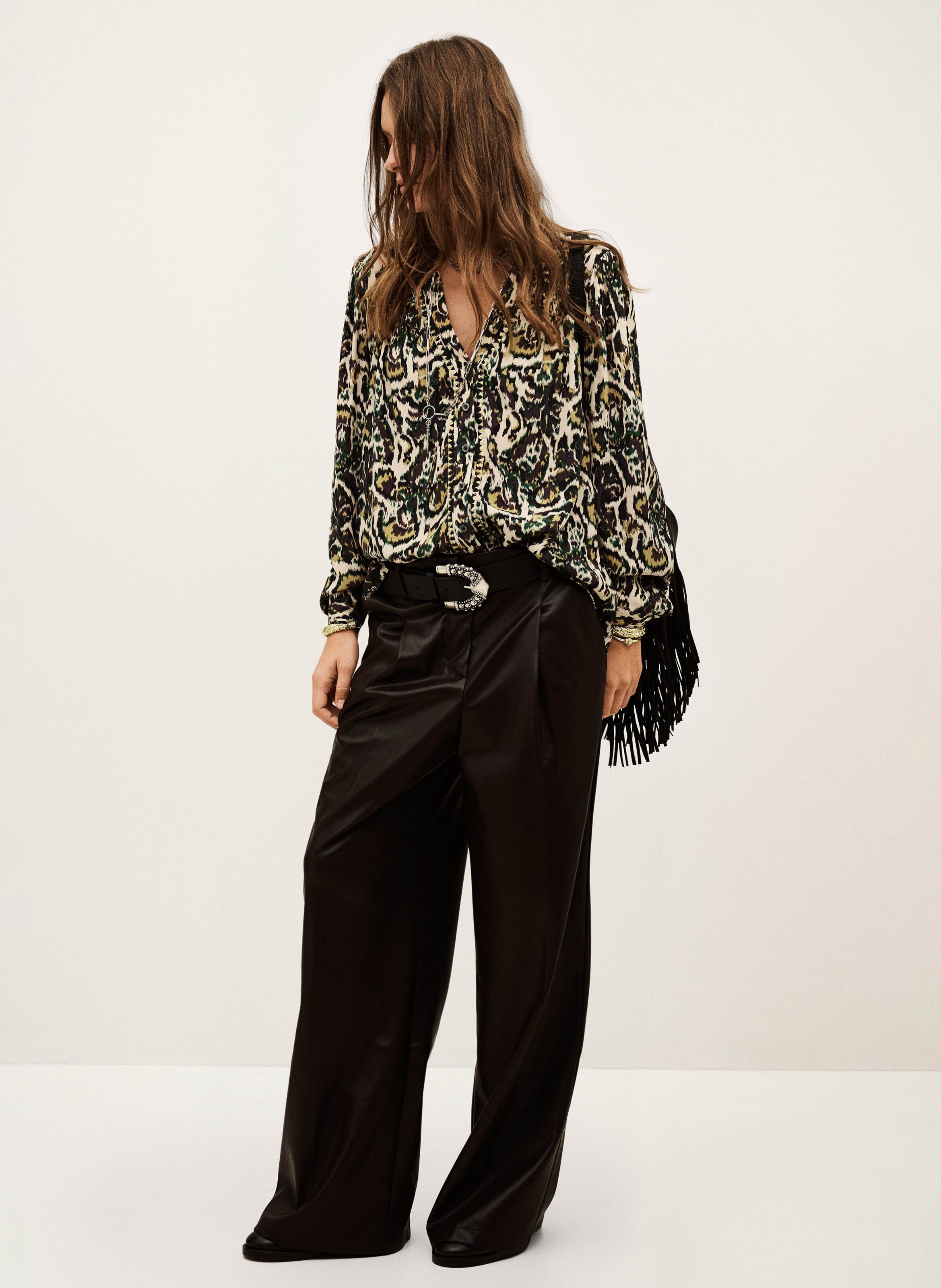 Blouse met bedrukte kraag BA&SH Beige