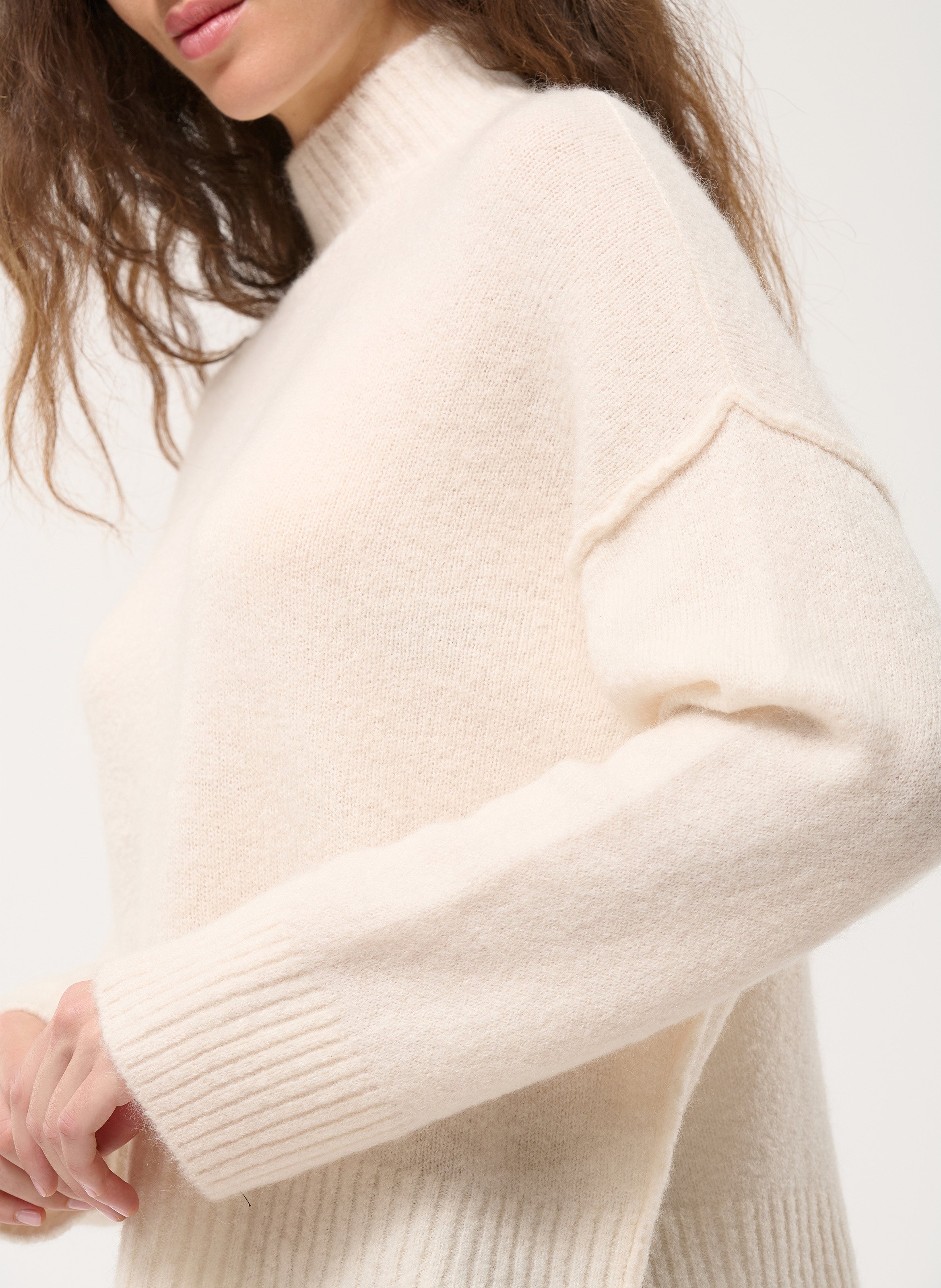 Pull col rond  HUMILITY Blanc