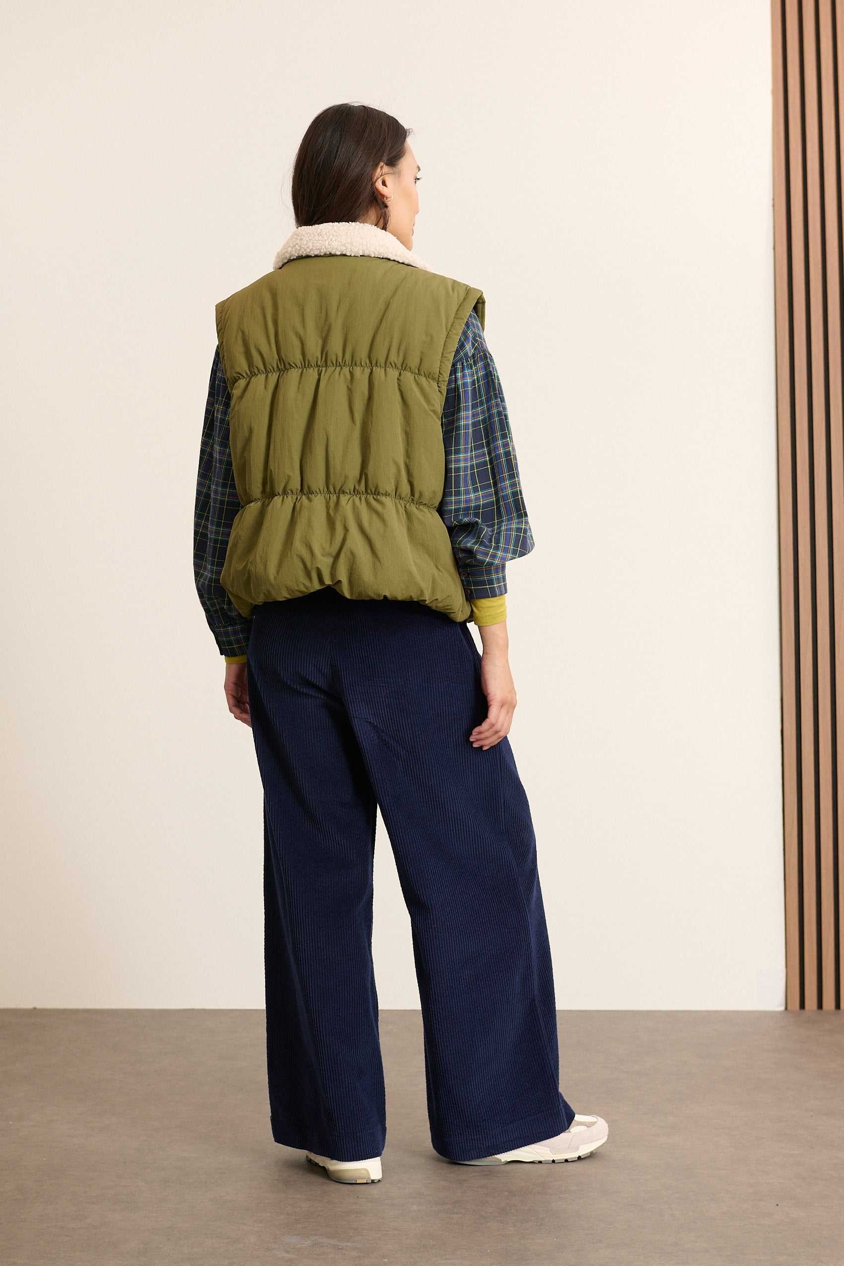 Sleeveless jacket with sherpa collar GARANCE PARIS Green