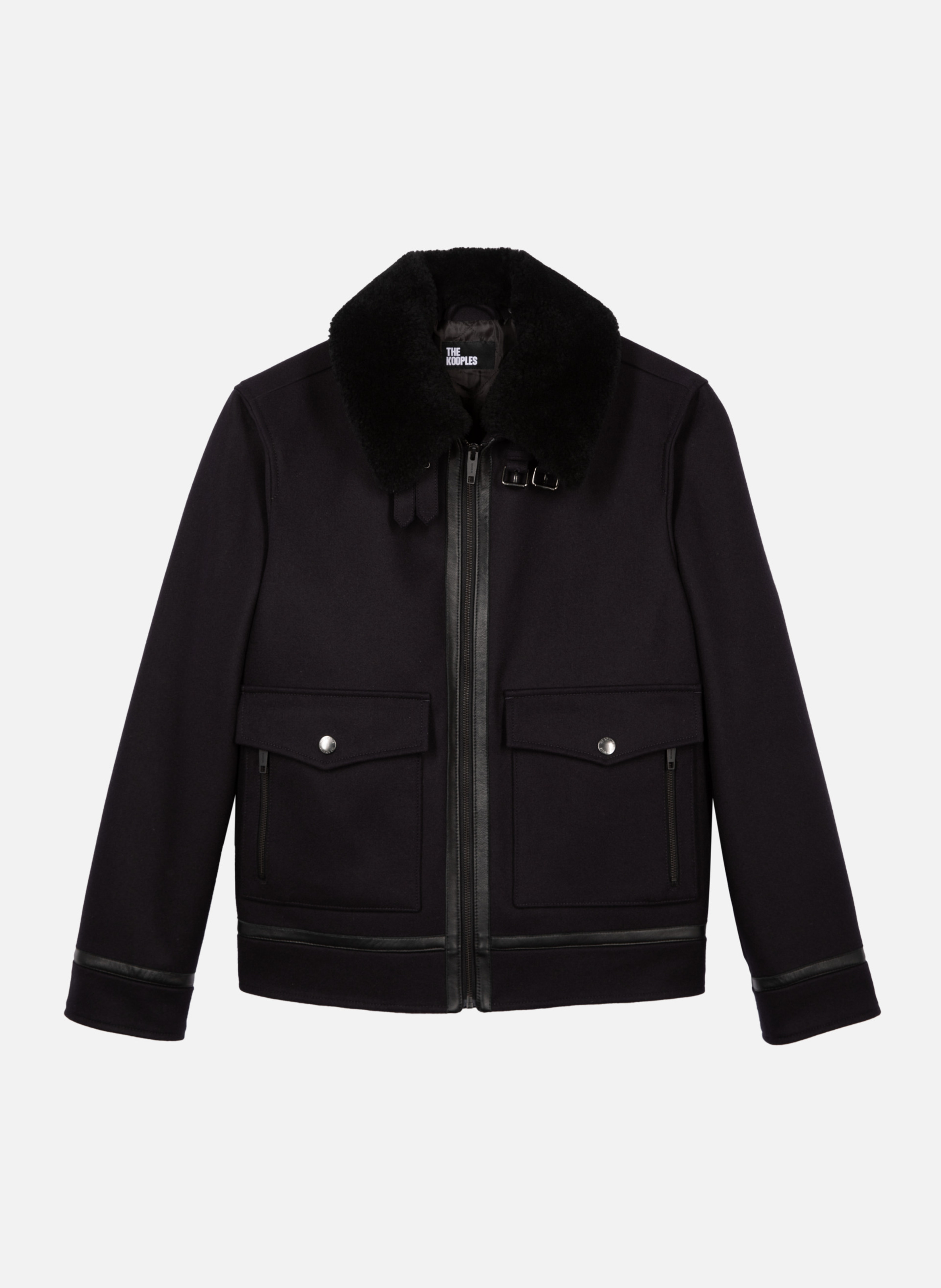 Jacket with sherpa collar THE KOOPLES Blue