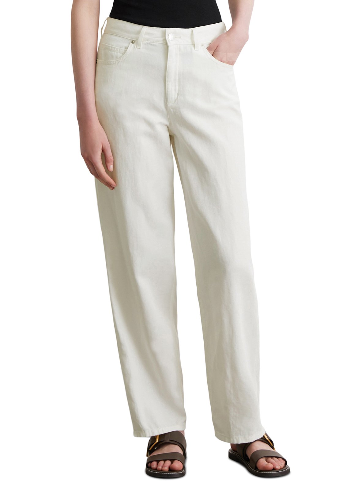 Pantalon droit en coton mélangé MARC O'POLO Blanc