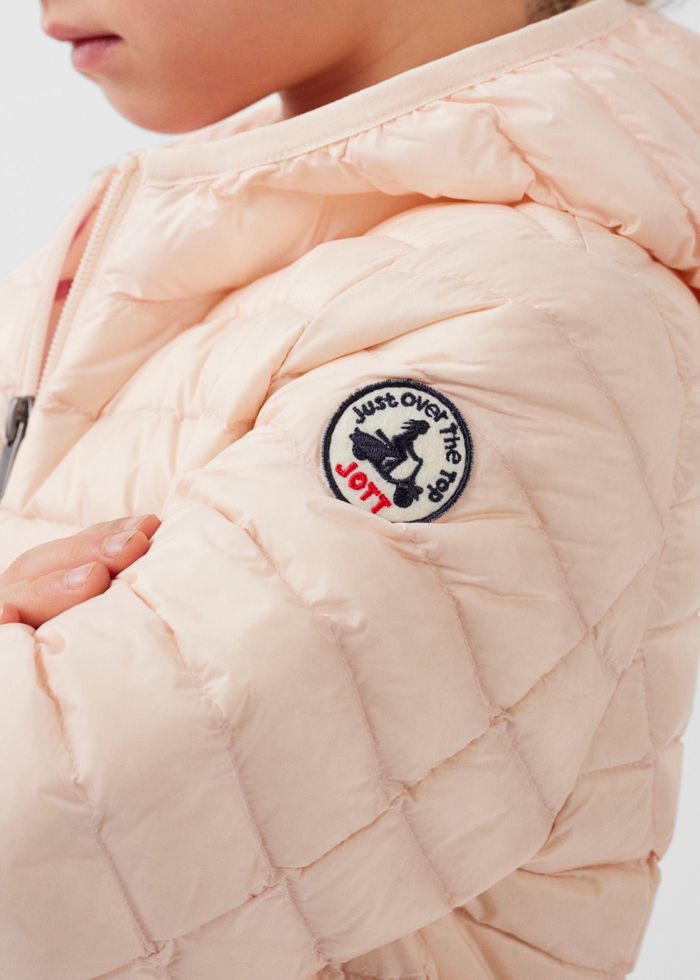 Carla lightweight hooded children's down jacket JOTT Pink