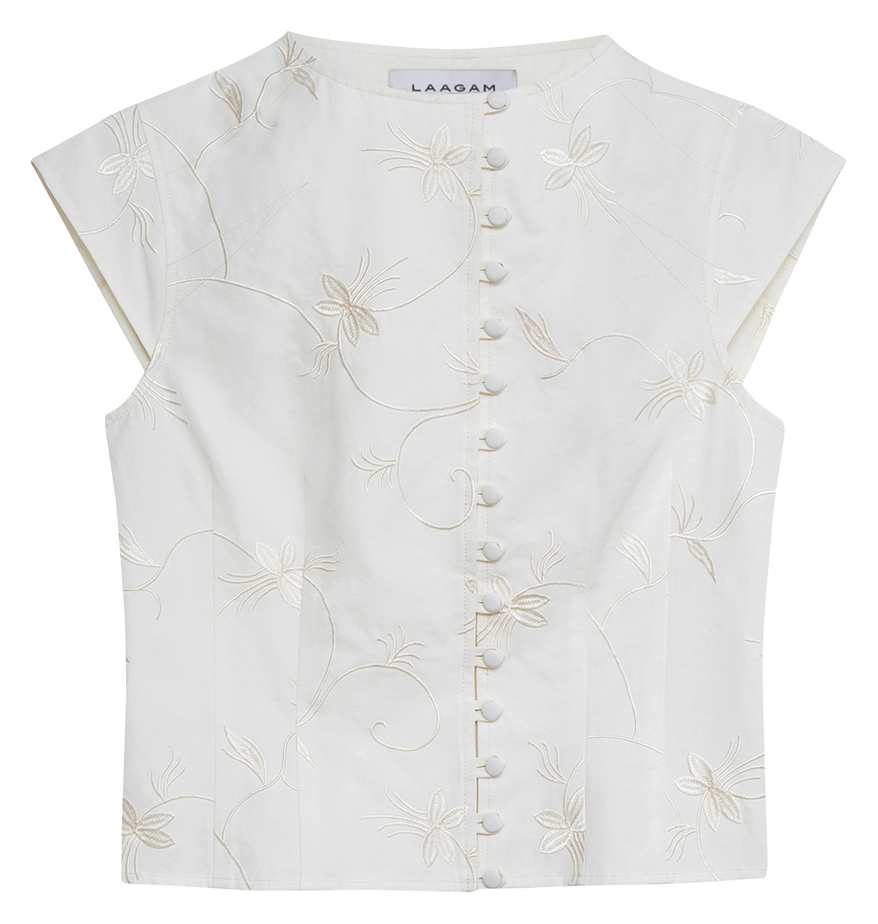 Top con cuello redondo LAAGAM Blanco