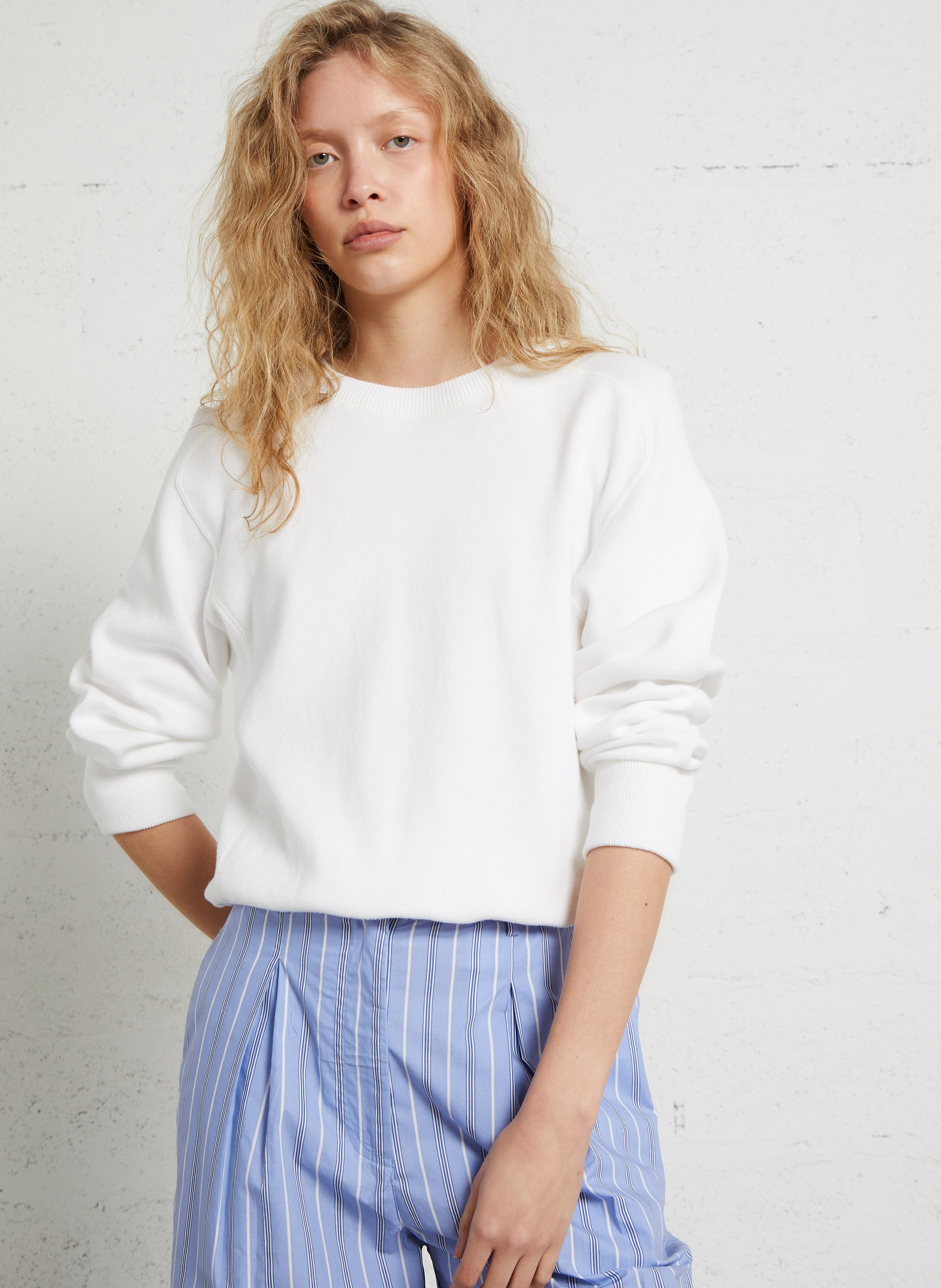Oversized round neck sweater in organic cotton MAISON ANJE