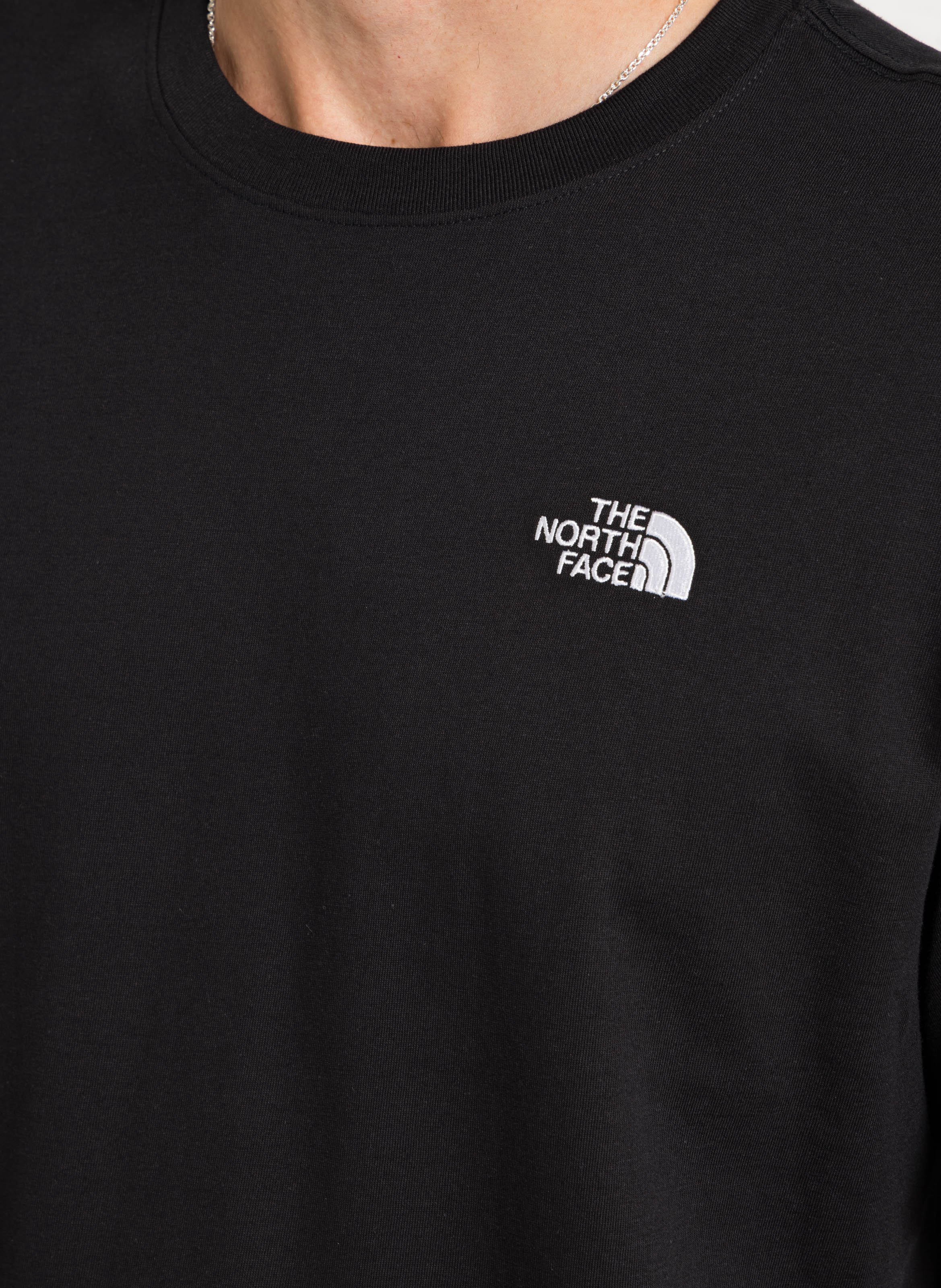 Staright embroidered round-neck cotton T-shirt THE NORTH FACE Black
