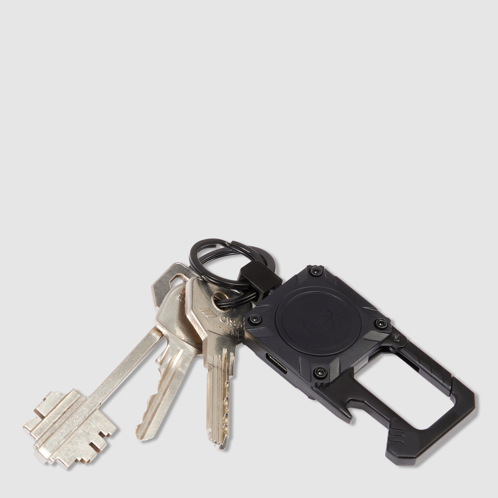 Metal keychain with tracker PIQUADRO Black