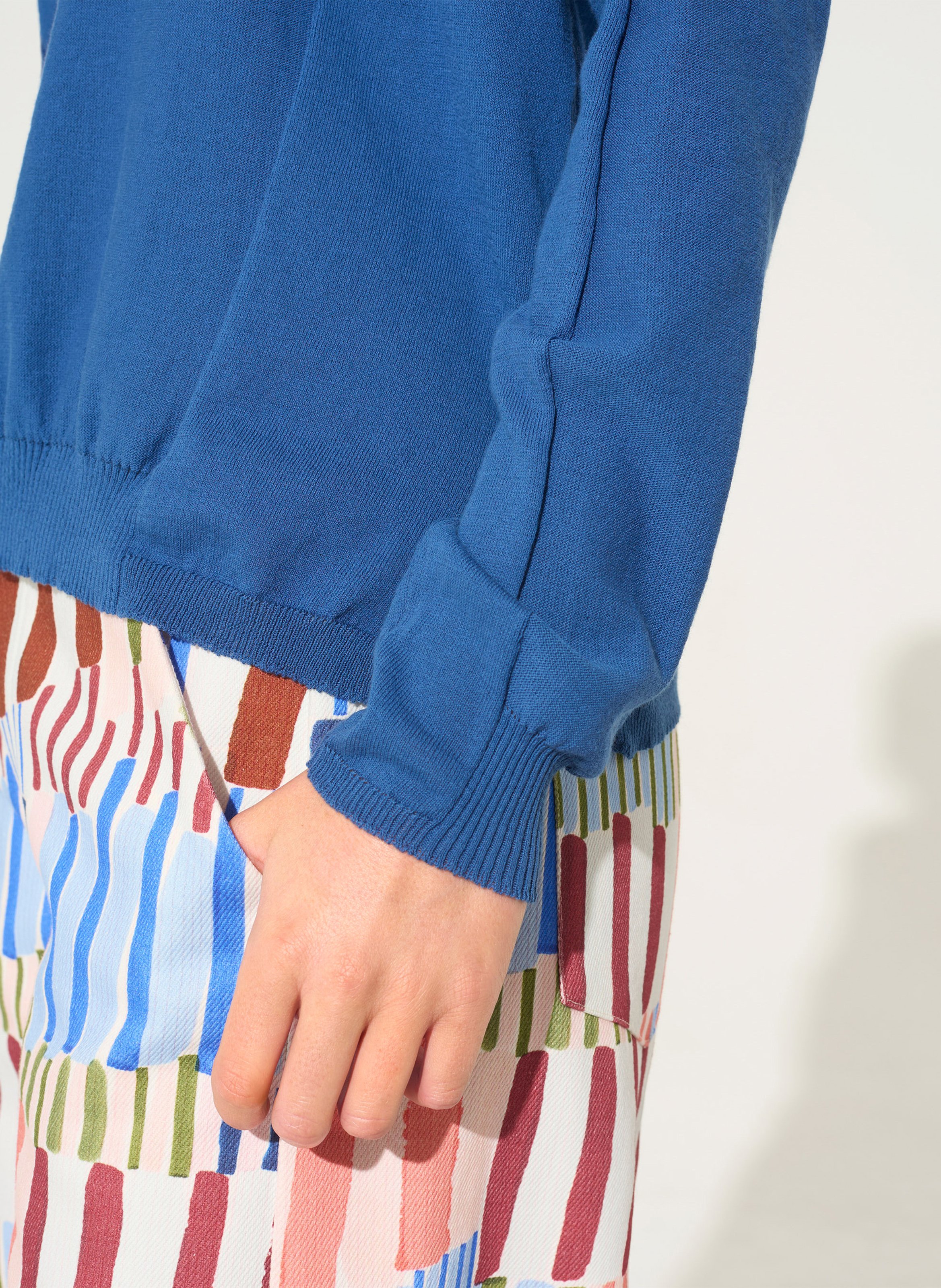 Pull droit col bateau en coton COTELAC ACOTE Bleu