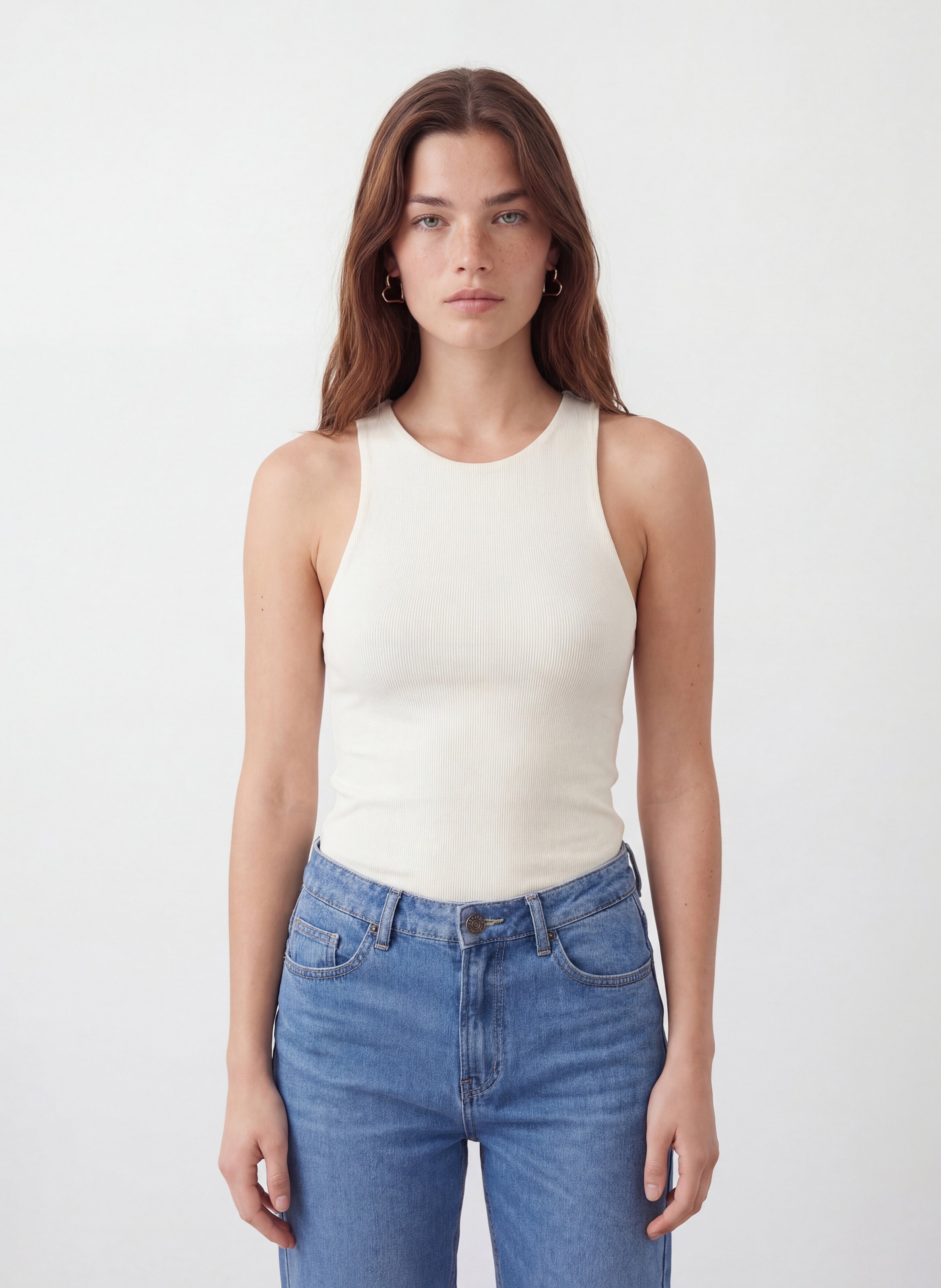 Fitted tank top in blended cotton KOOKAI