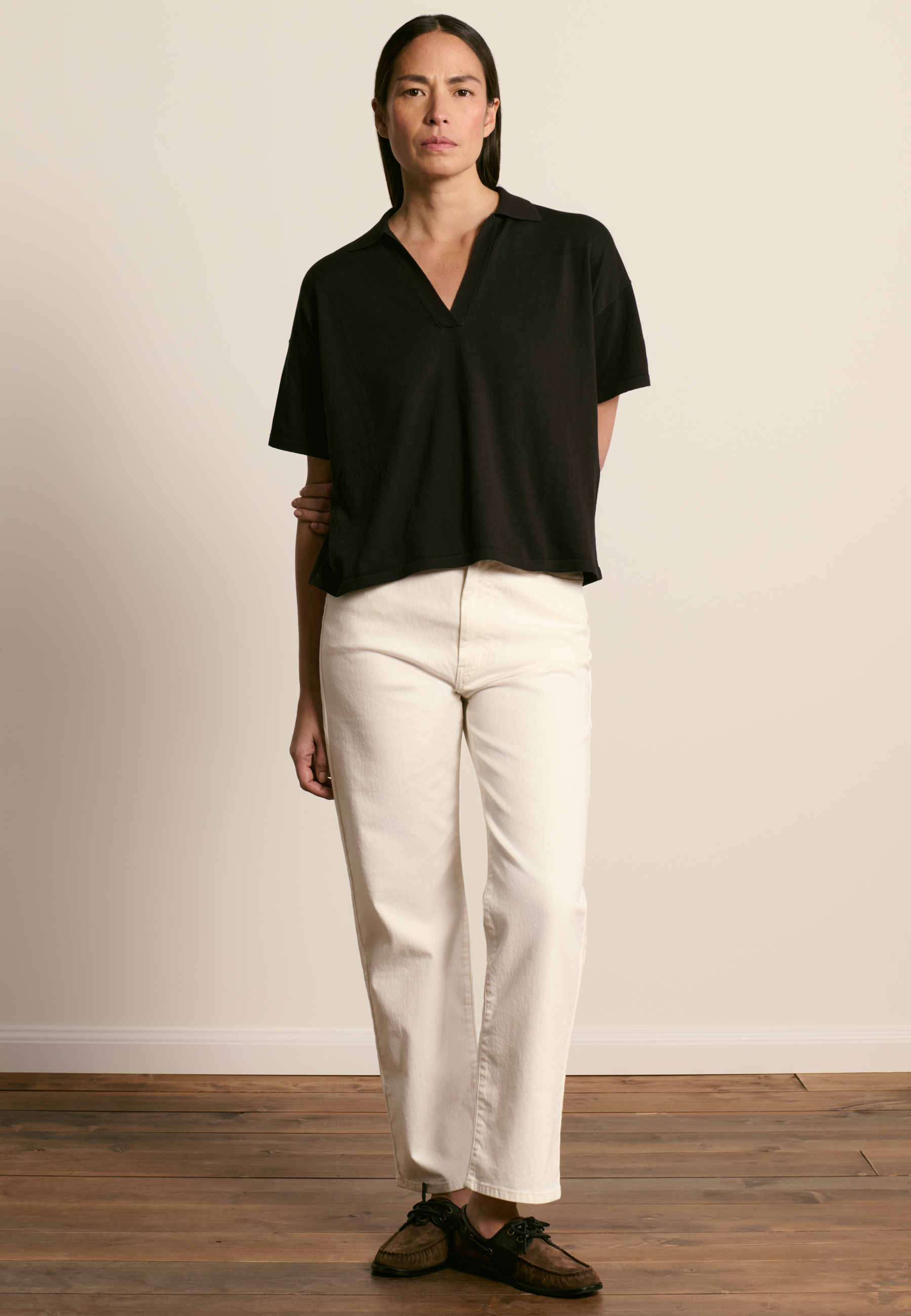 Polo en coton biologique MAISON MONTAGUT Noir