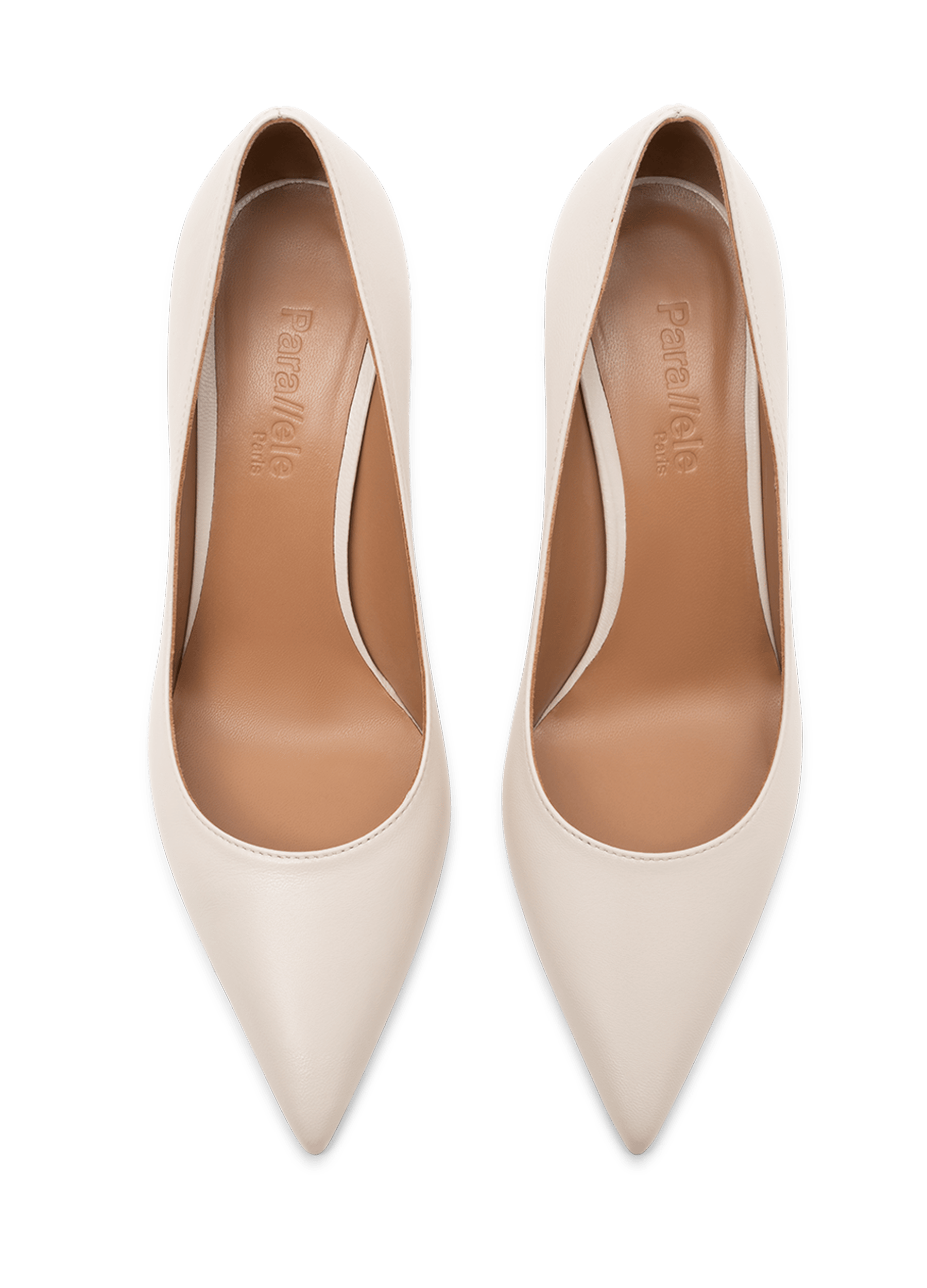 Escarpins en cuir nappa latte PARALLELE PARIS Blanc