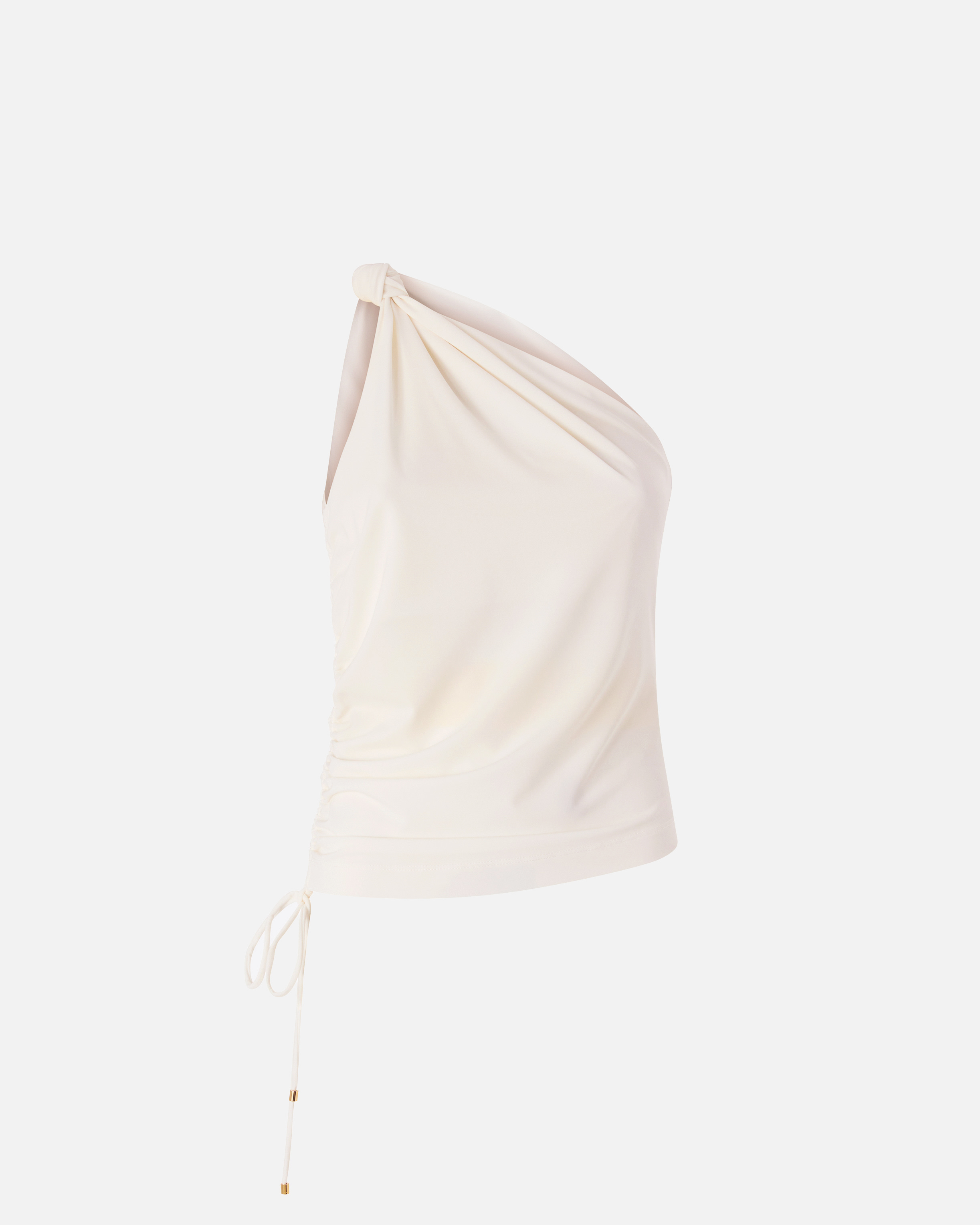 Asymmetrical top with bow PINKO White