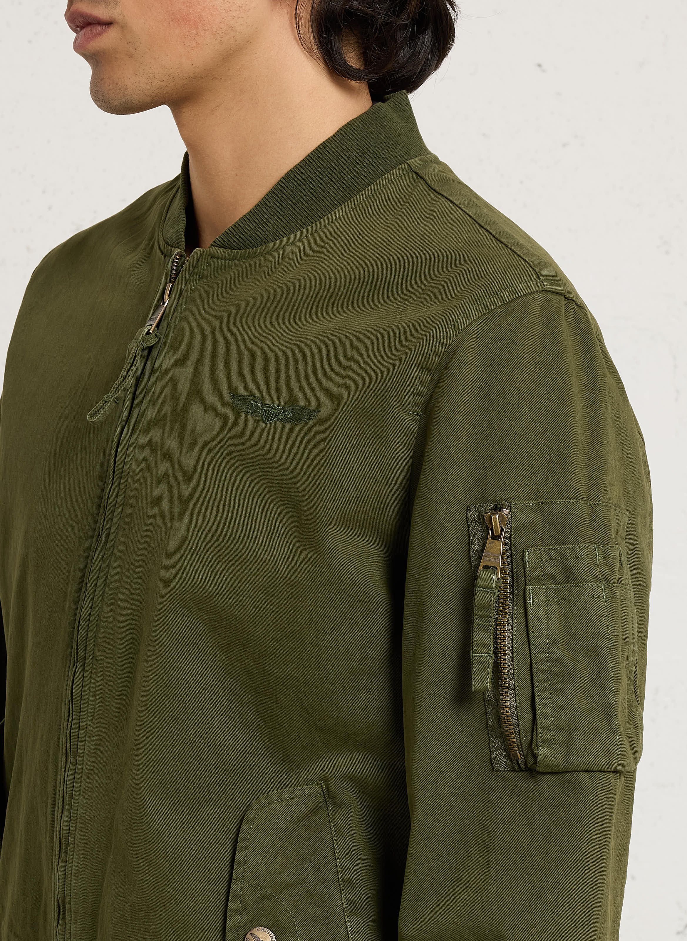 Bomber droit en coton BOMBERS ORIGINAL Kaki