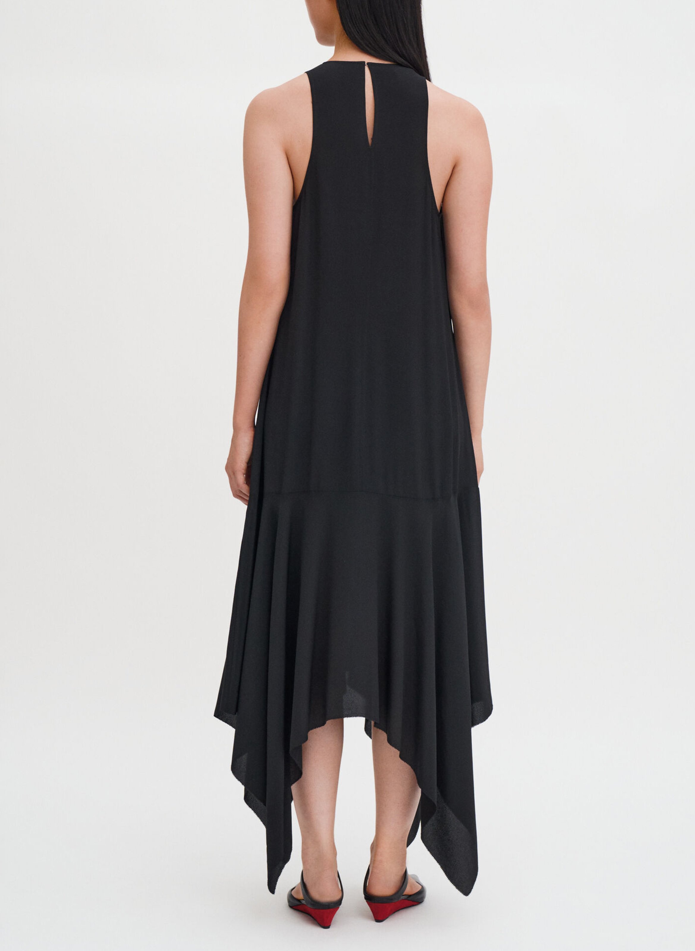 Vestido largo asimétrico liso FILIPPA K Negro