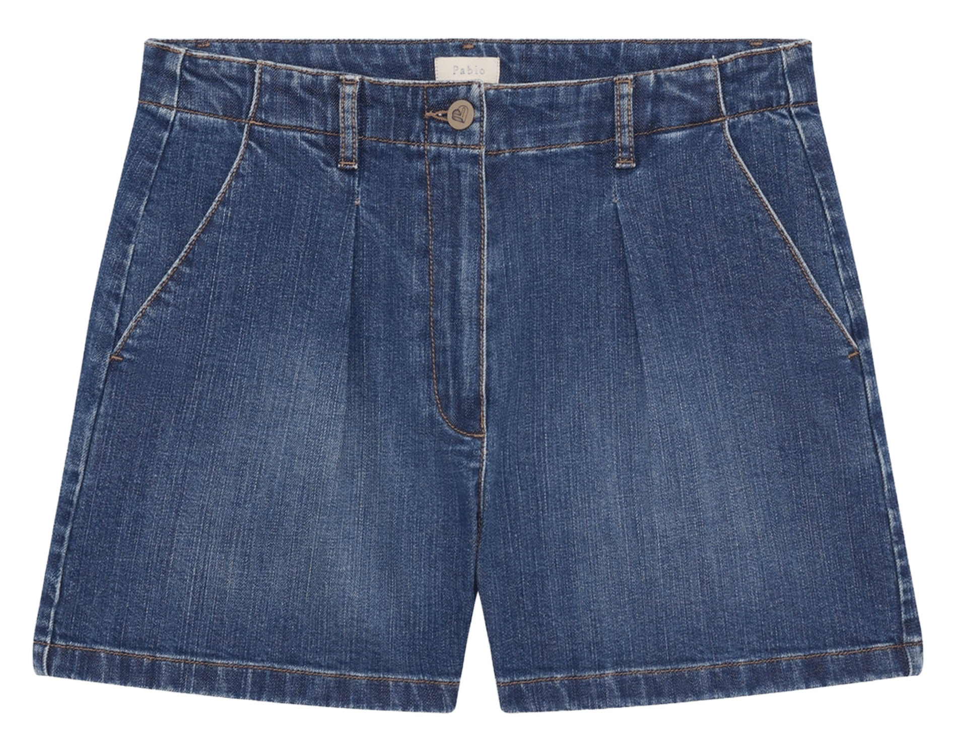 A-line denim skirt with pleats PABLO Blue