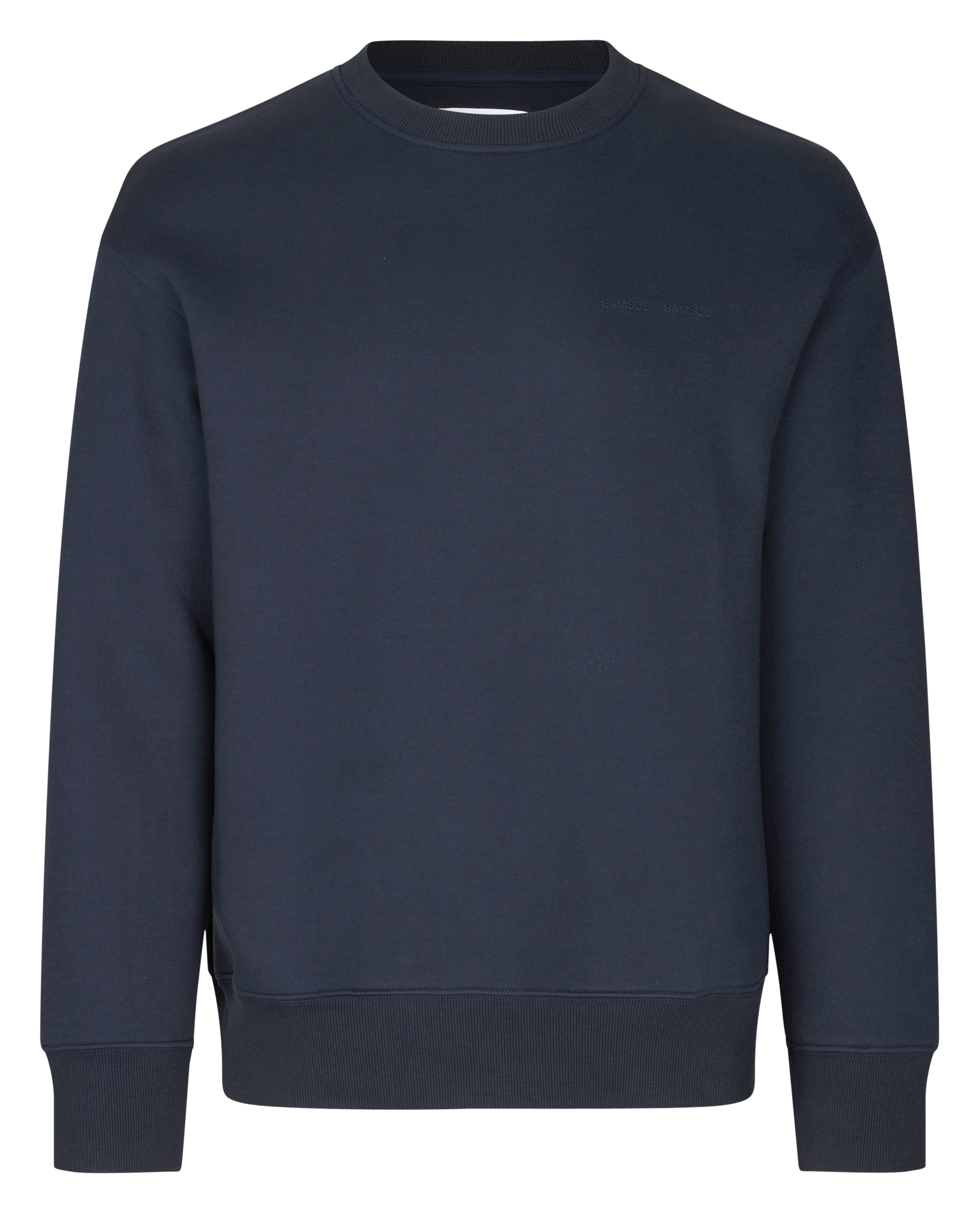 Oversized organic cotton-blend sweatshirt with round neck SAMSOE SAMSOE Blue