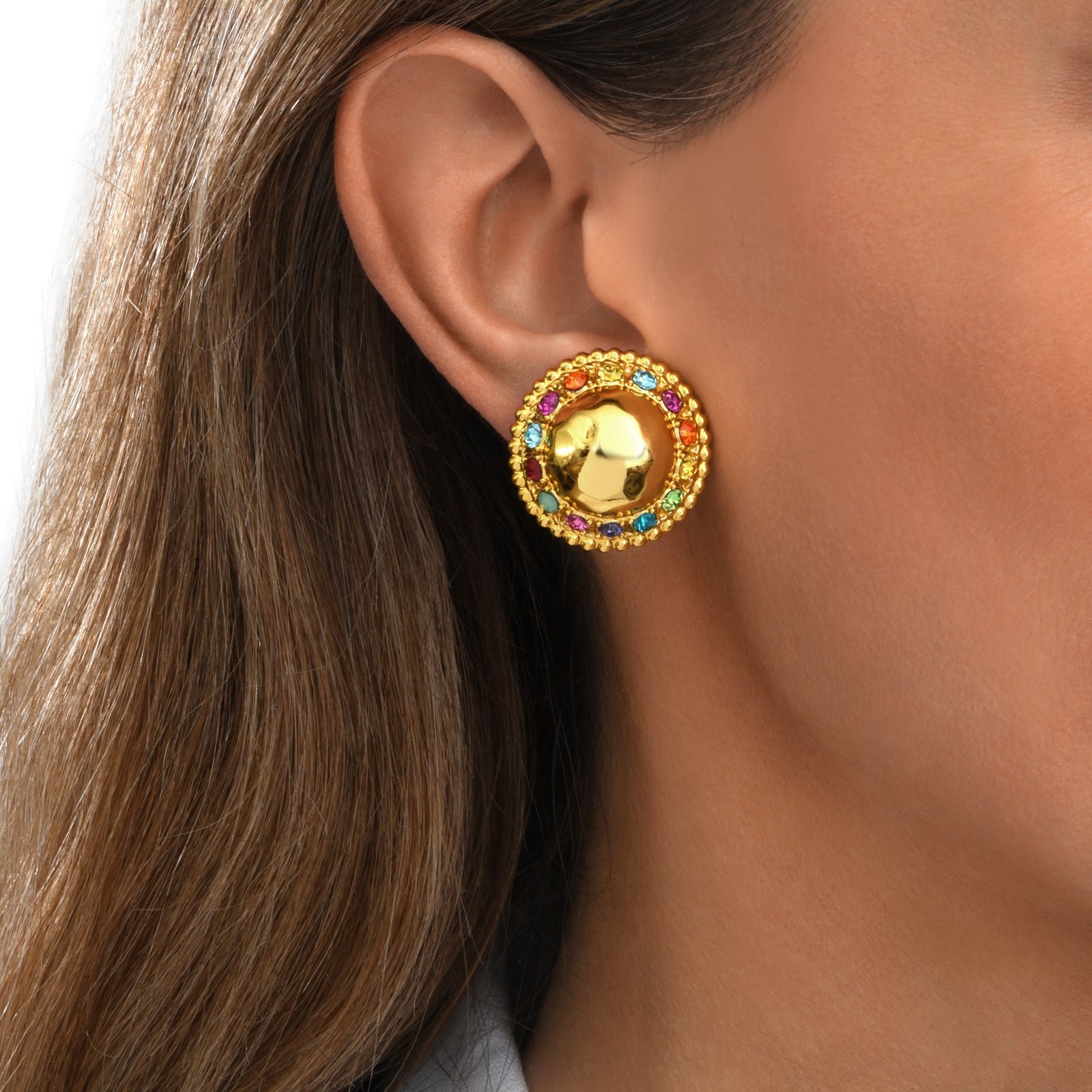 Boucles d'oreilles clip  rond SATELLITE PARIS Multicolore