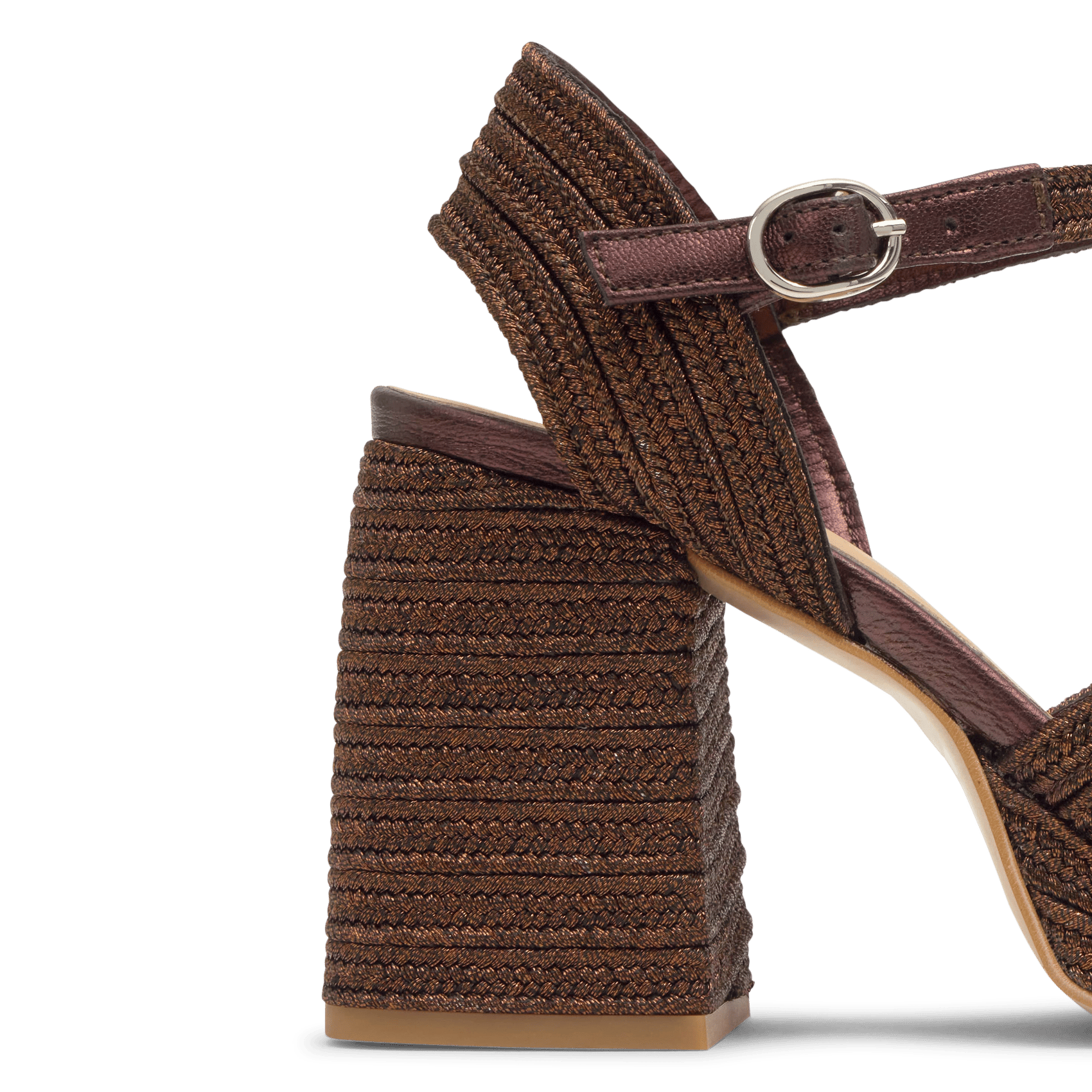 Braided heeled sandals CASTANER Brown