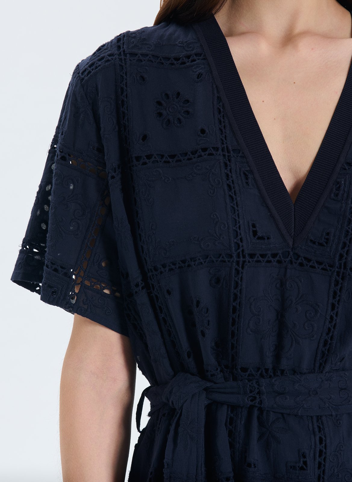 Robe courte en coton ZAPA Bleu