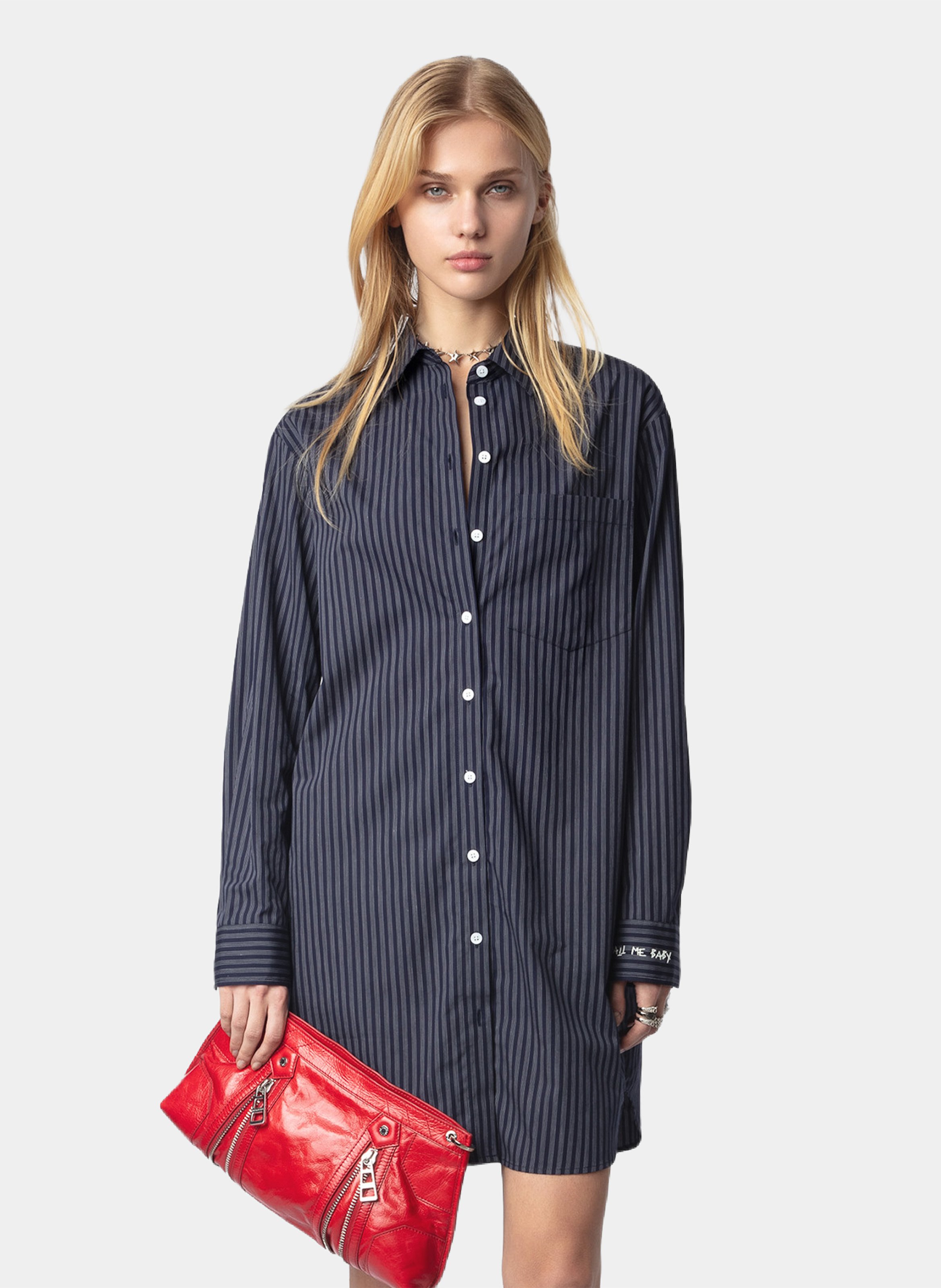 Short striped cotton dress ZADIG&VOLTAIRE Blue