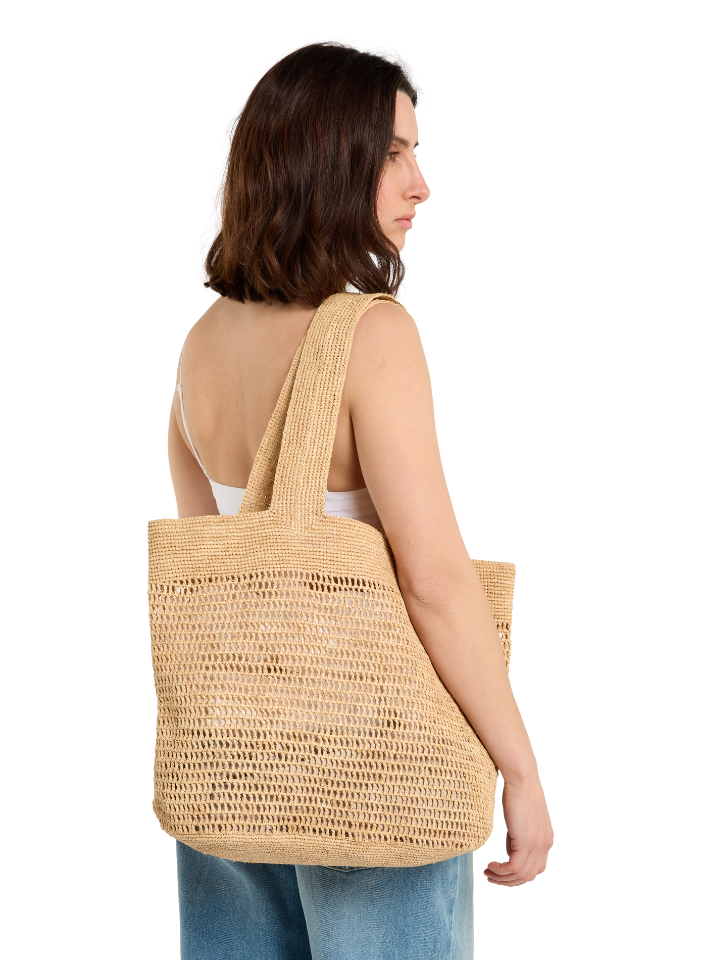 Handtasche aus Stroh SAISON 1865 Beige