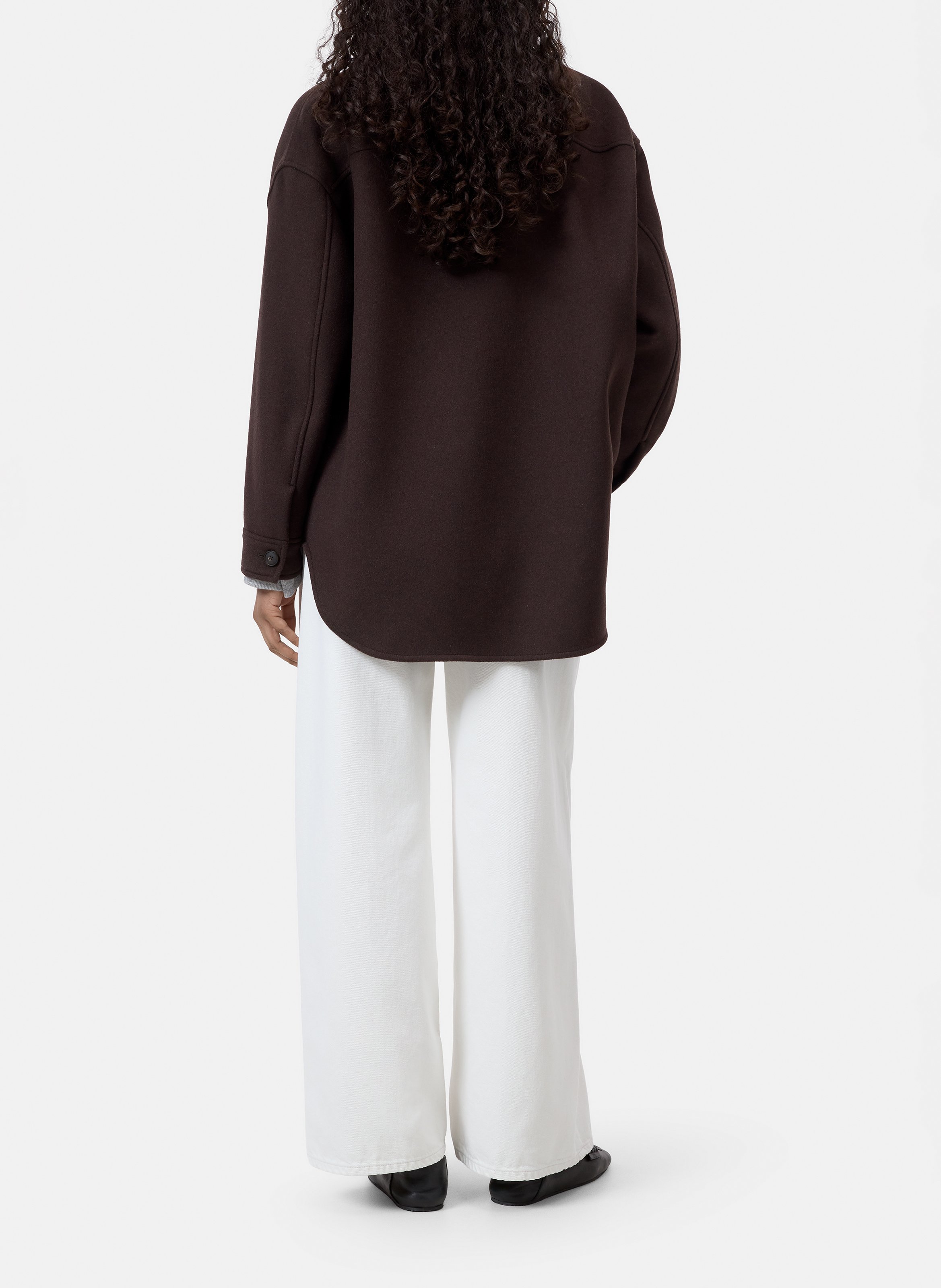 Oversized long wool blend jacket CLOSED Brown