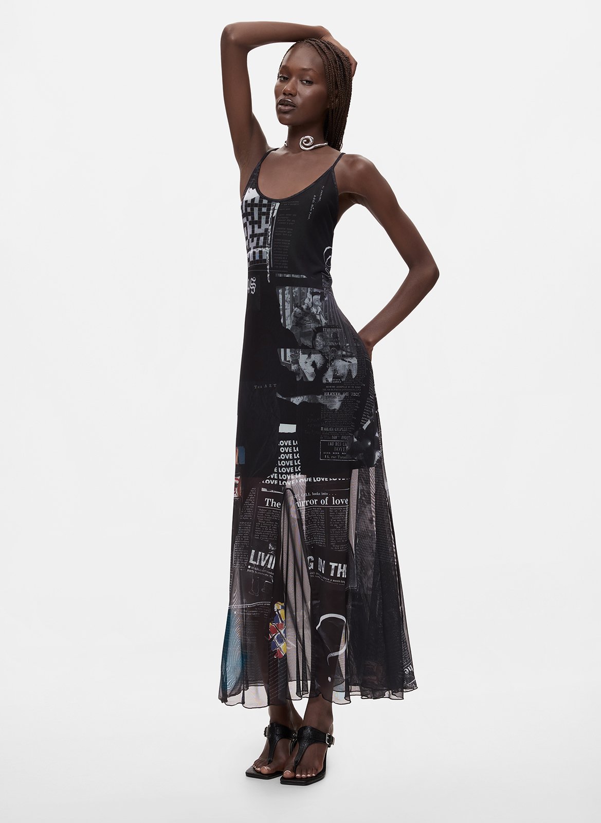 Robe longue imprimée DESIGUAL Blanc