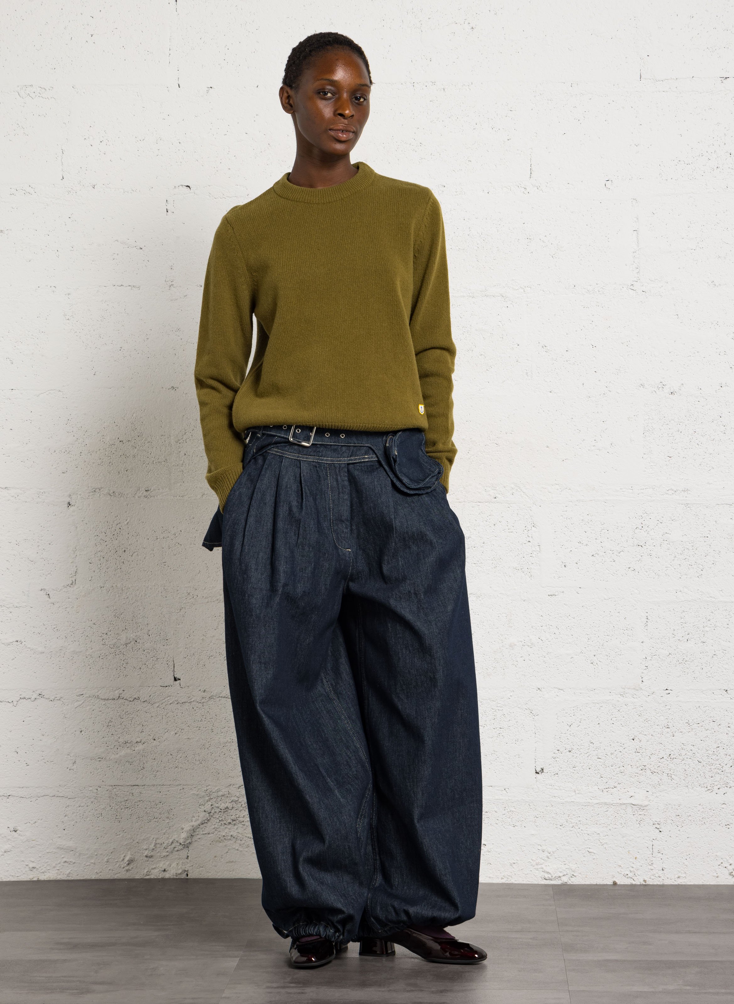 Straight round neck wool blend sweater ARMOR LUX Green