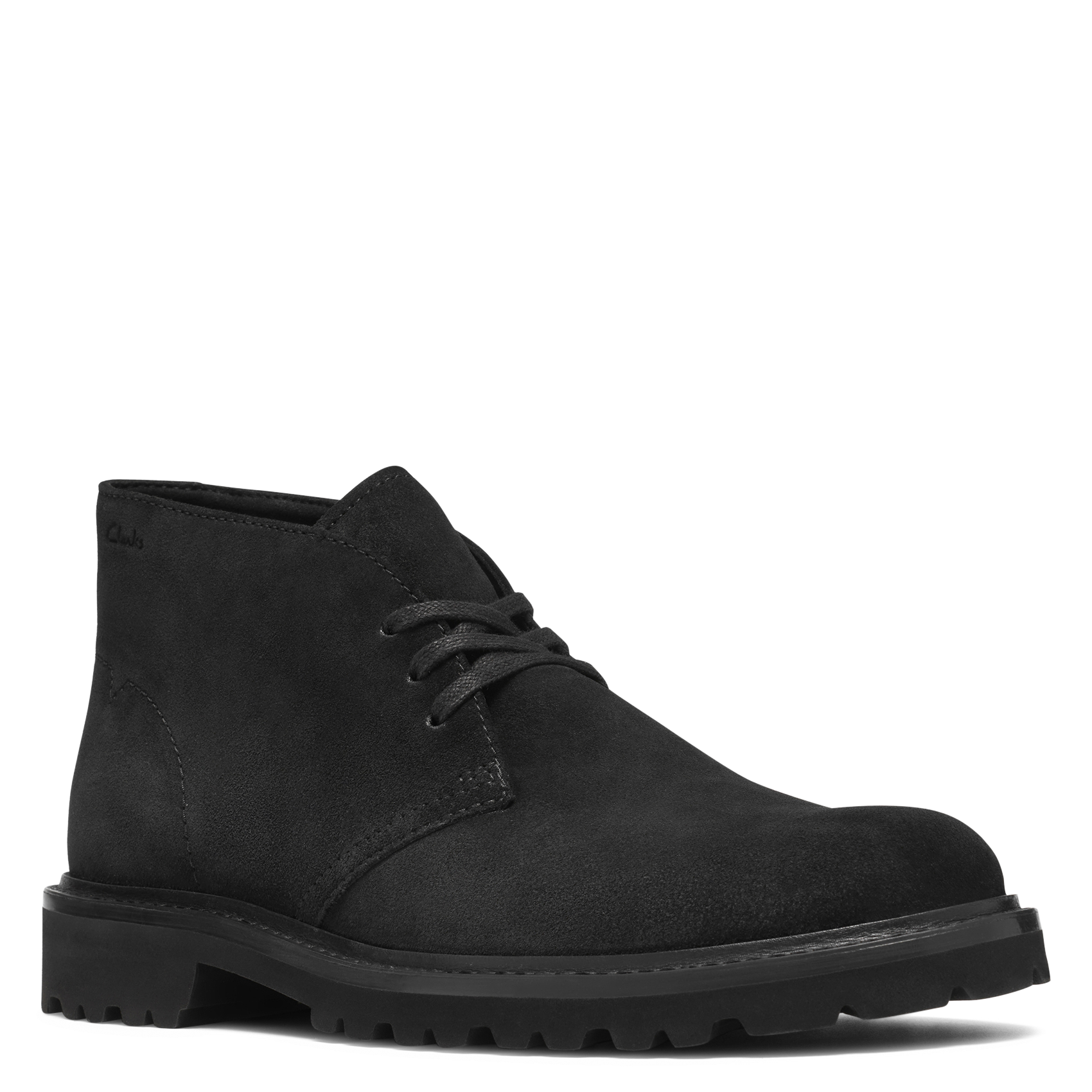 Bottines à lacets en cuir velours CLARKS Noir