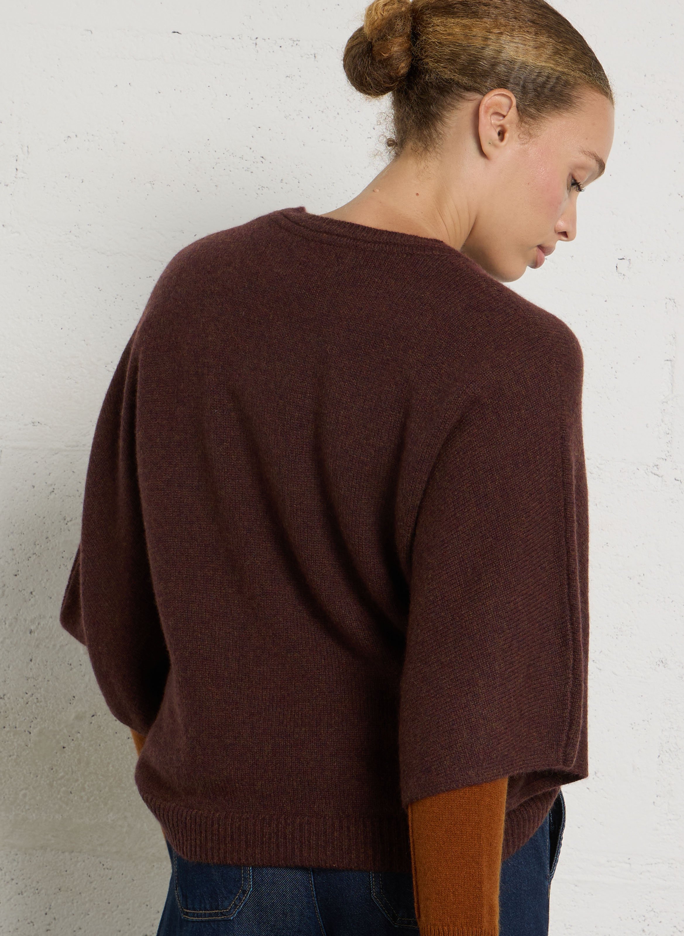 Pull col rond en cachemire MAISON 123 Violet