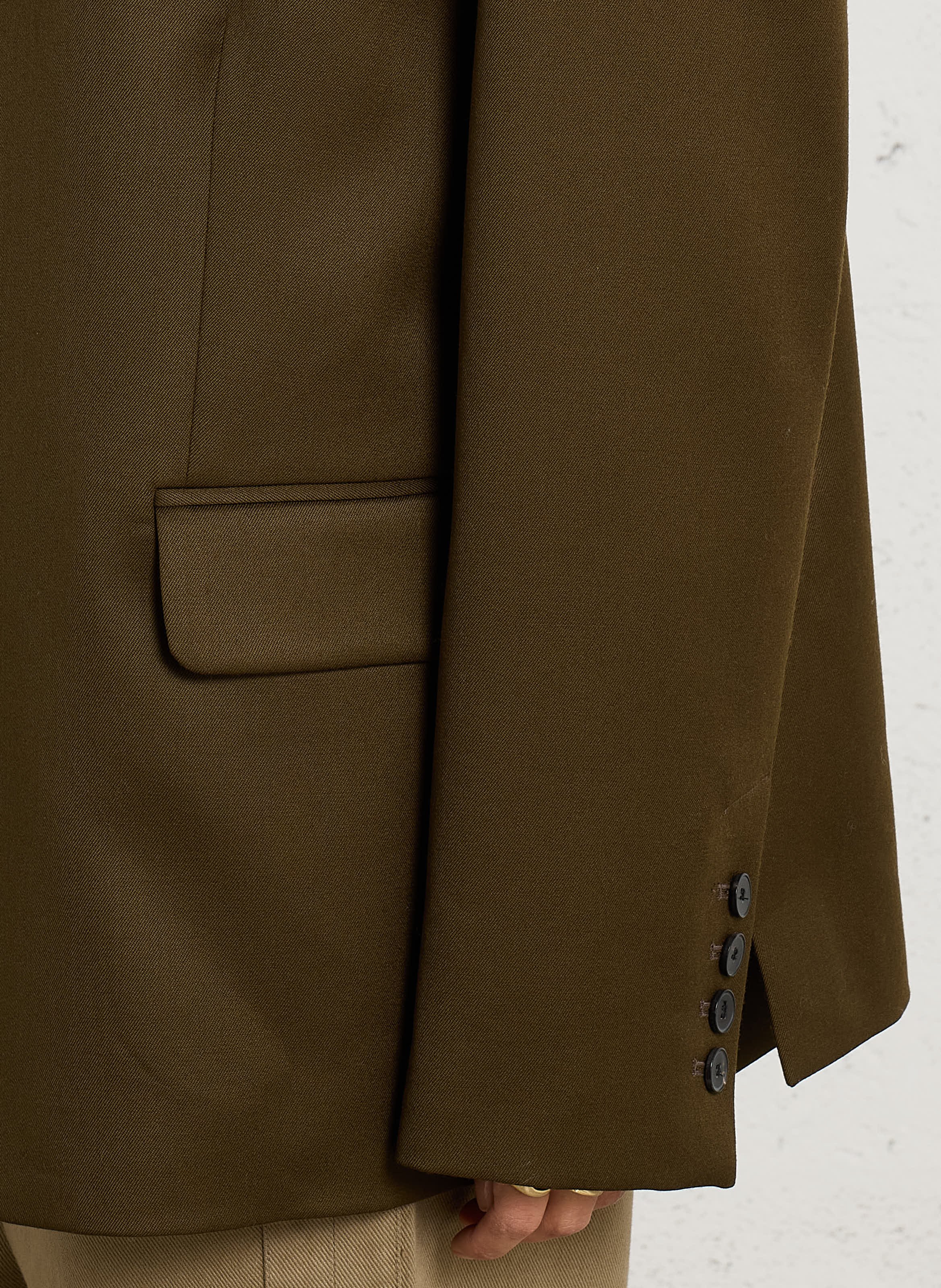 Oversized blazer met ruitpatroon van zuivere scheerwol BELLEPIECE Bruin