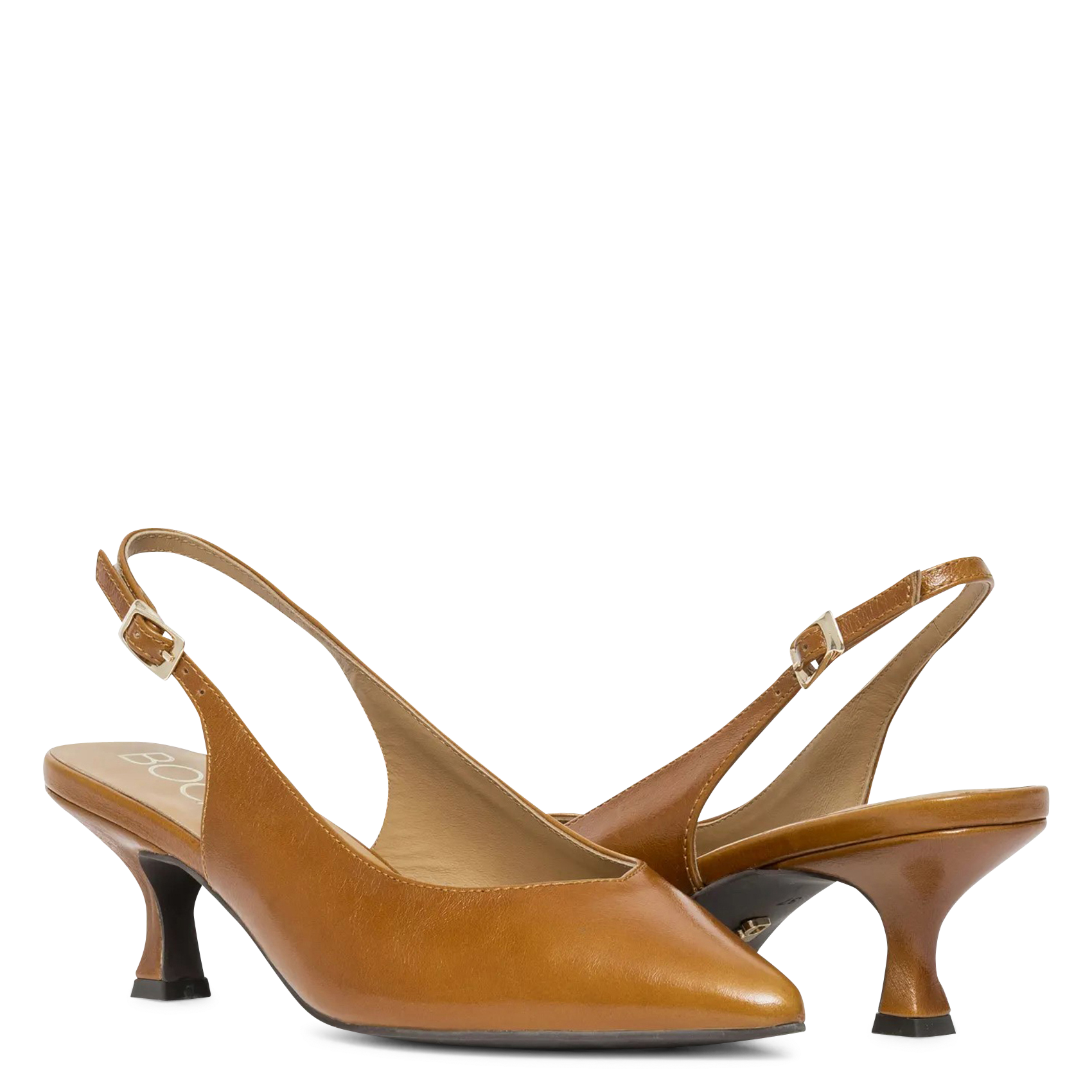 Slingback-Pumps aus Leder BOCAGE Braun