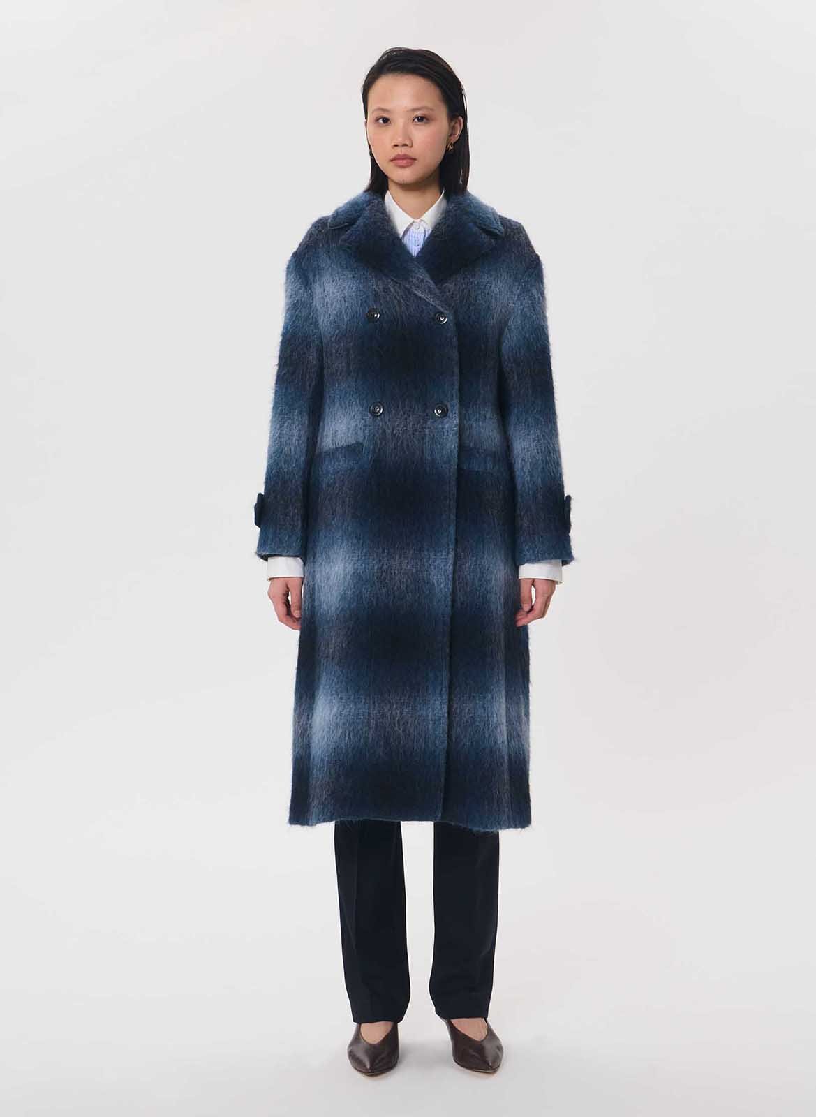 Oversize-Mantel mit Karomuster TARA JARMON Blau