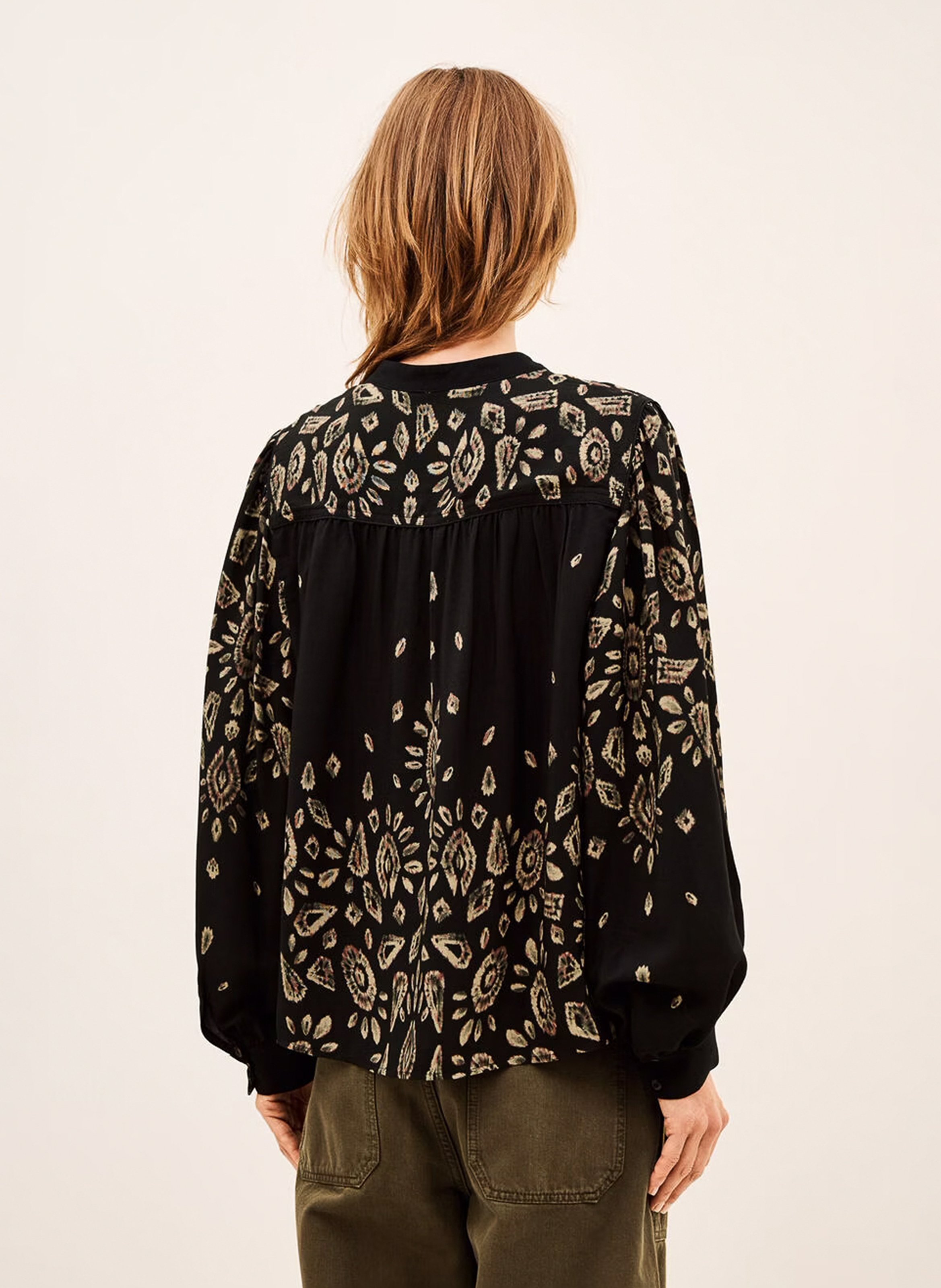 Blouse col rond imprimée BA&SH Noir