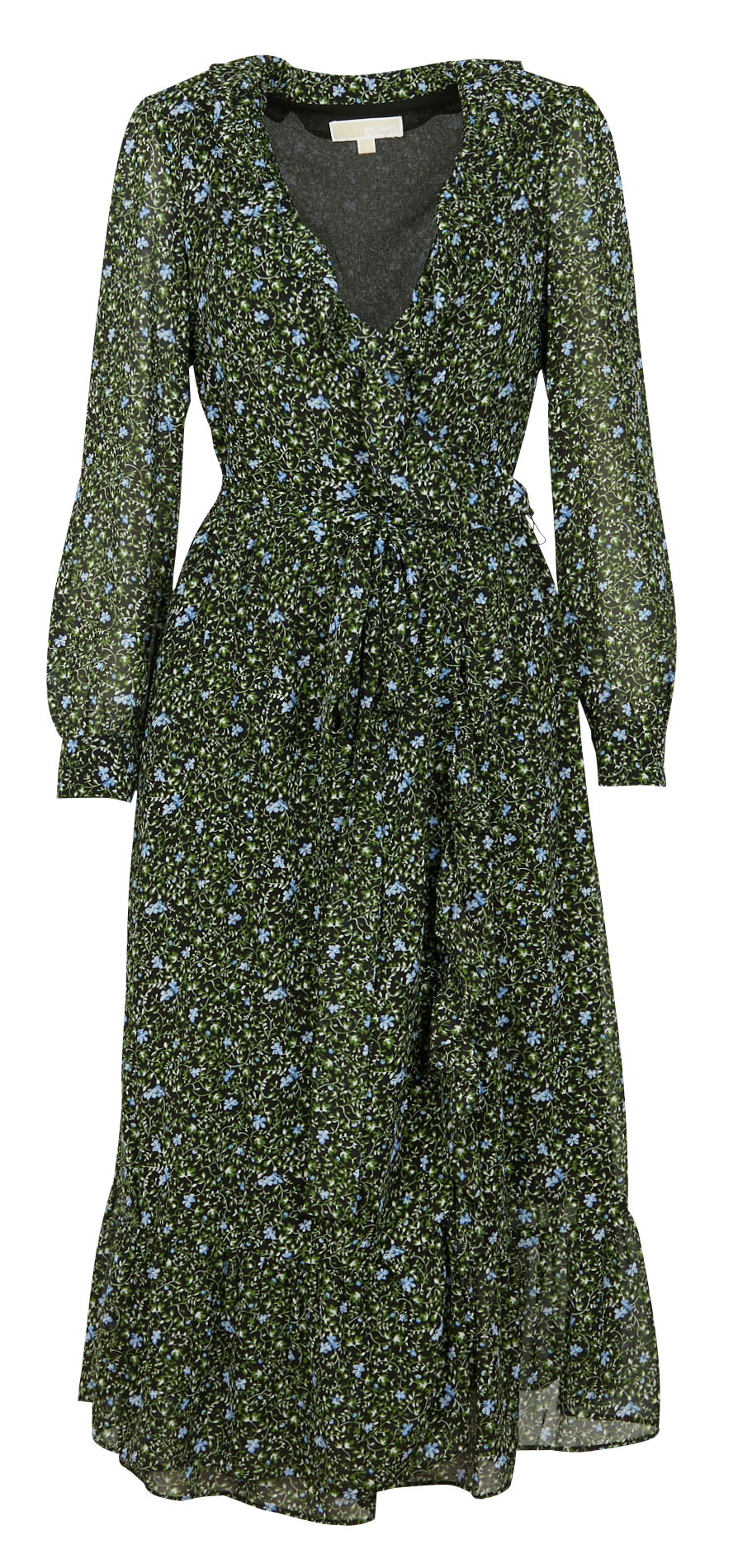 Floral Print Midi Wrap Dress Black Michael Kors - Women 