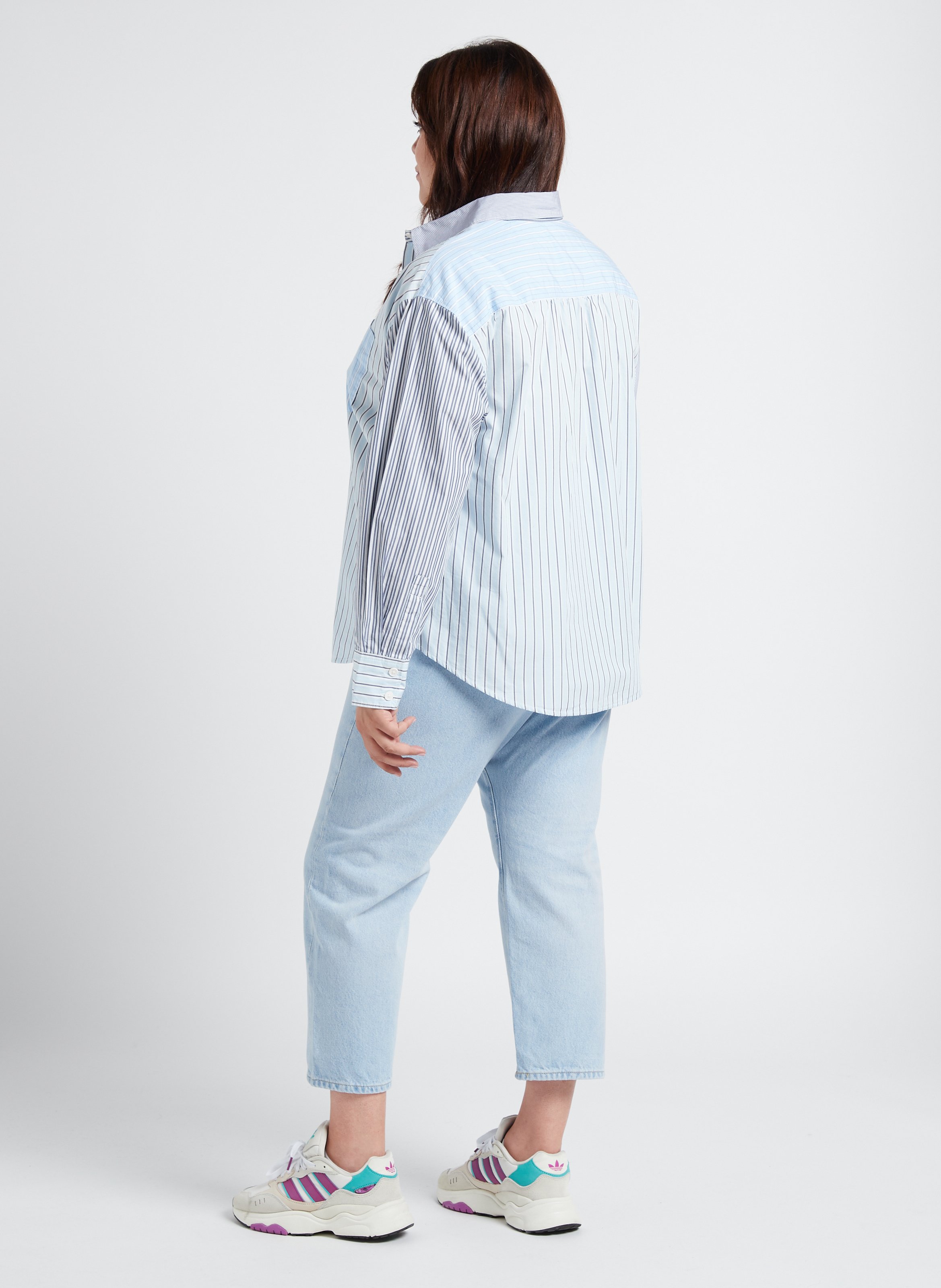 Katoenen blouse met klassieke kraag en patchworkpatroon LEVI'S Blauw