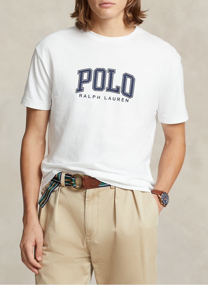 Straight Cotton Round neck T shirt White Polo Ralph Lauren Men