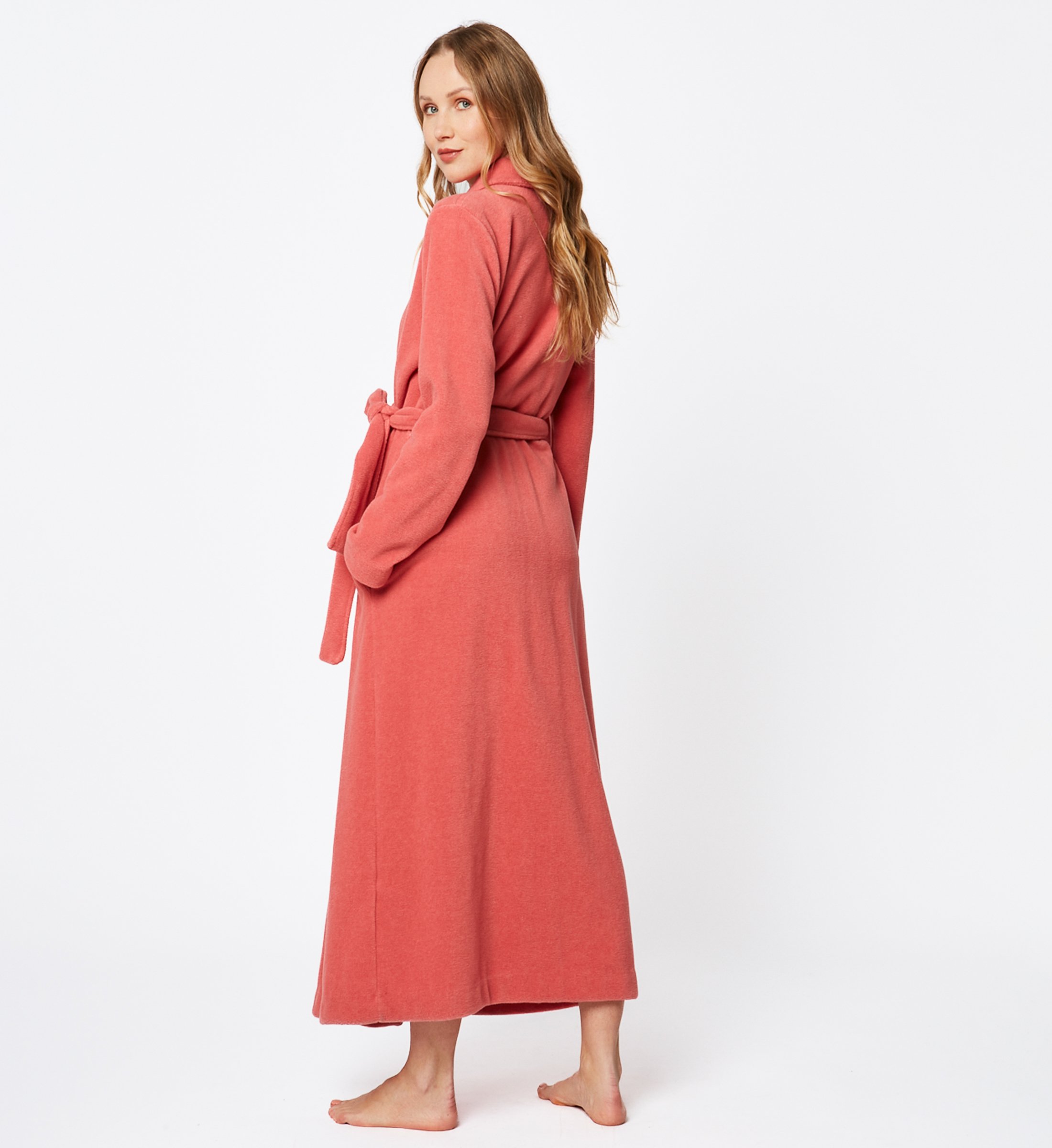 Long fleece dressing gown LE CHAT Red