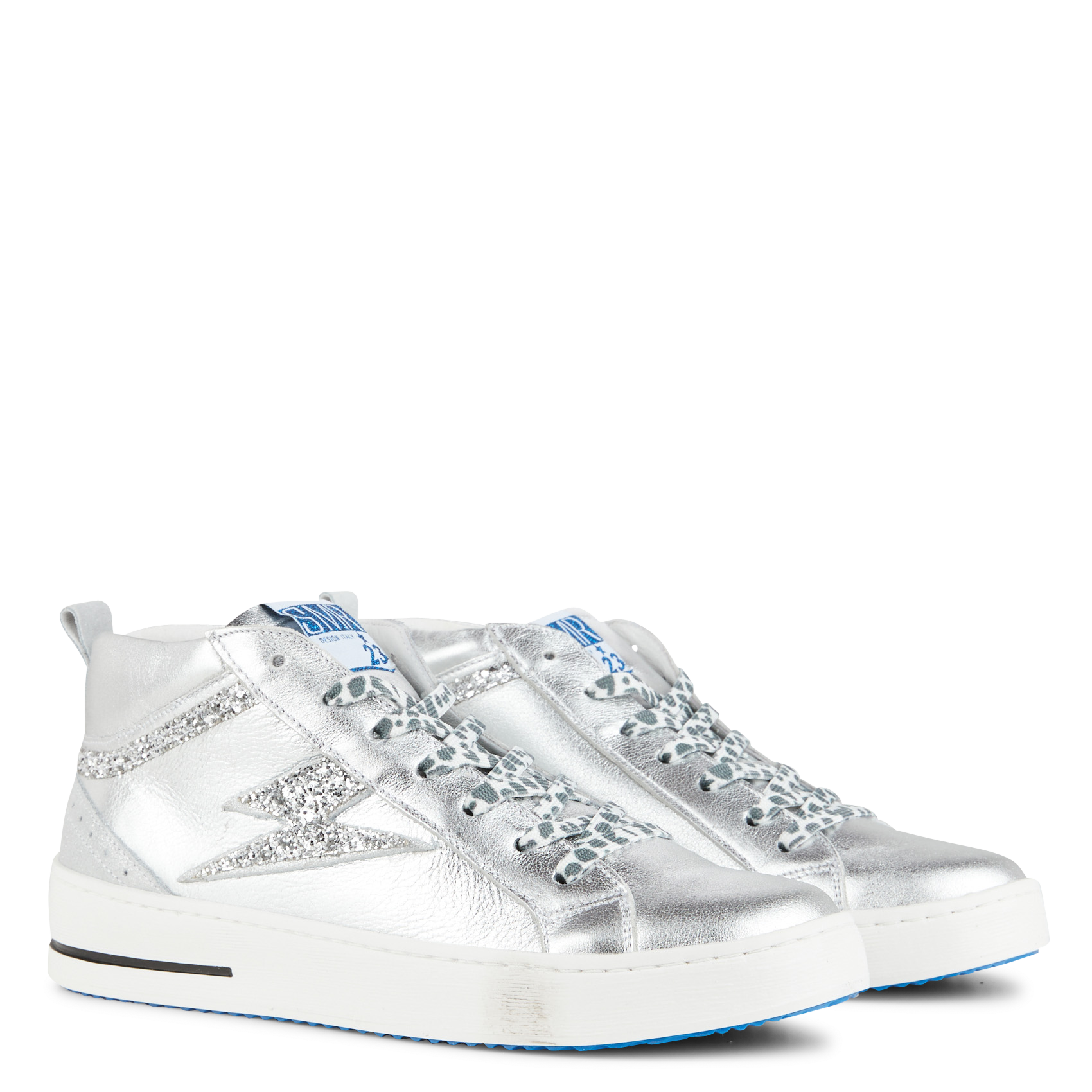 Baskets mi haute à lacets SEMERDJIAN - SMR Argent