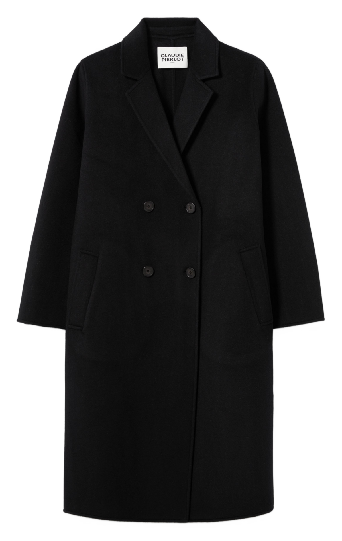 Manteau col tailleur en laine mélangée CLAUDIE PIERLOT Noir