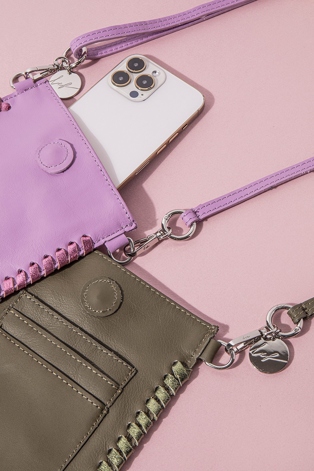 Pochette bandoulière en cuir LA COQUE FRANCAISE Violet