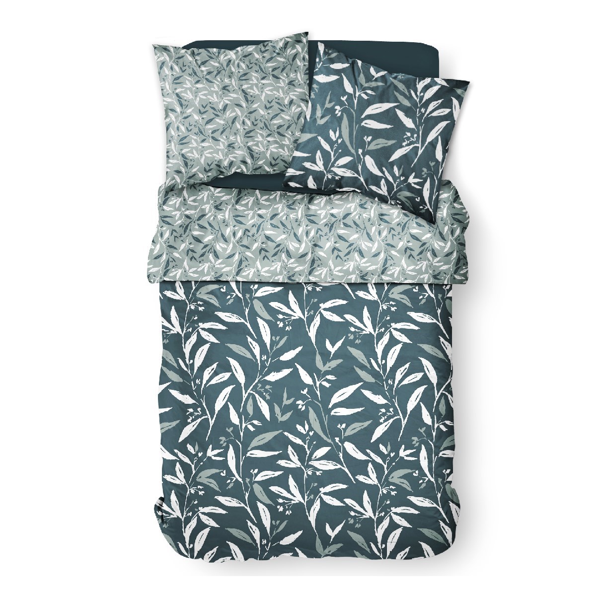 Printed cotton zippered bed set TODAY LINGE DE MAISON Green