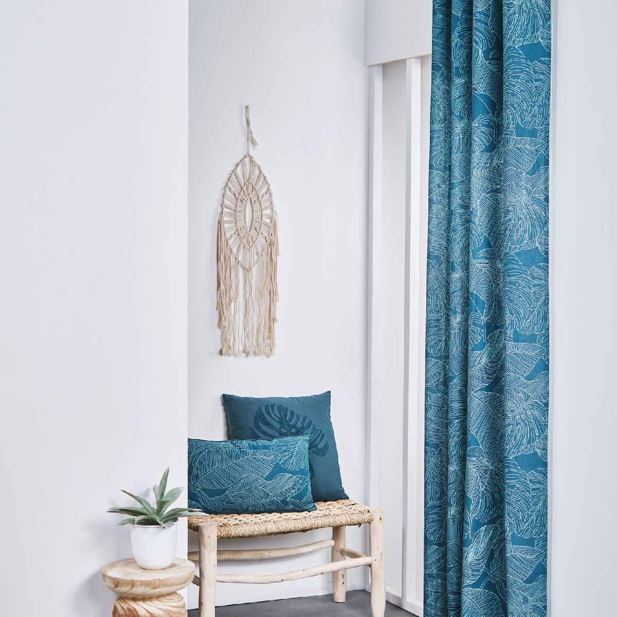 Cotton eyelet curtain TODAY LINGE DE MAISON Blue