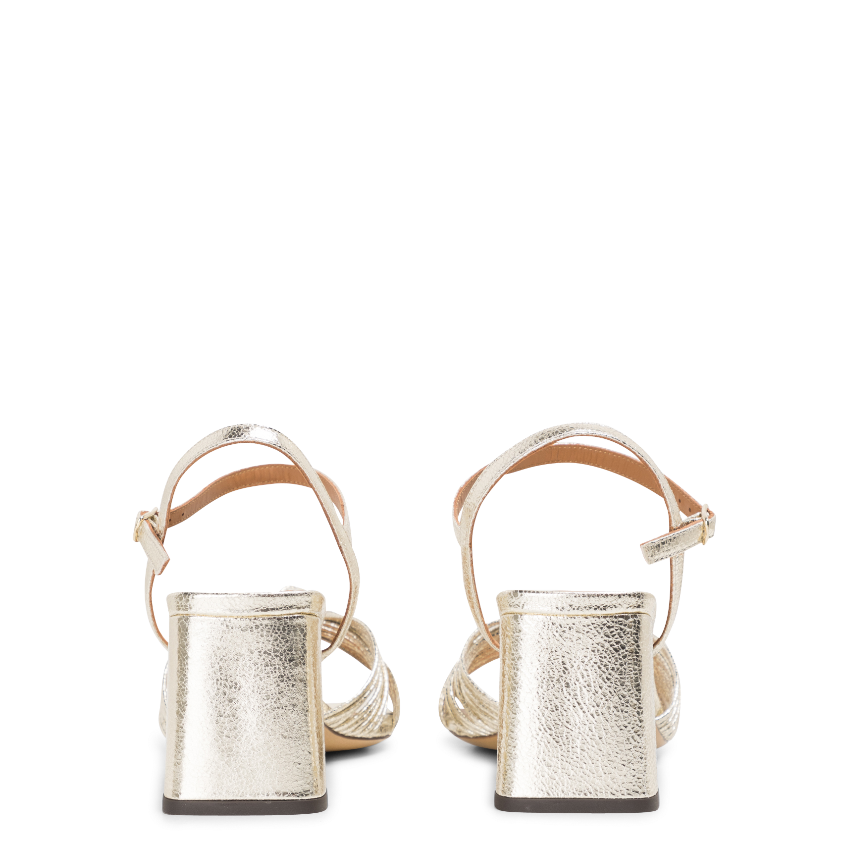 Sandales hautes pailletée en cuir  RIVECOUR Argent