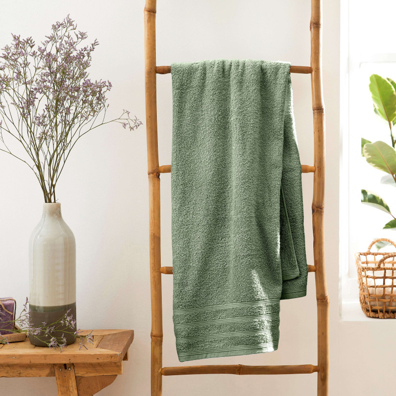 100% combed cotton bath towel COTON PUR Green